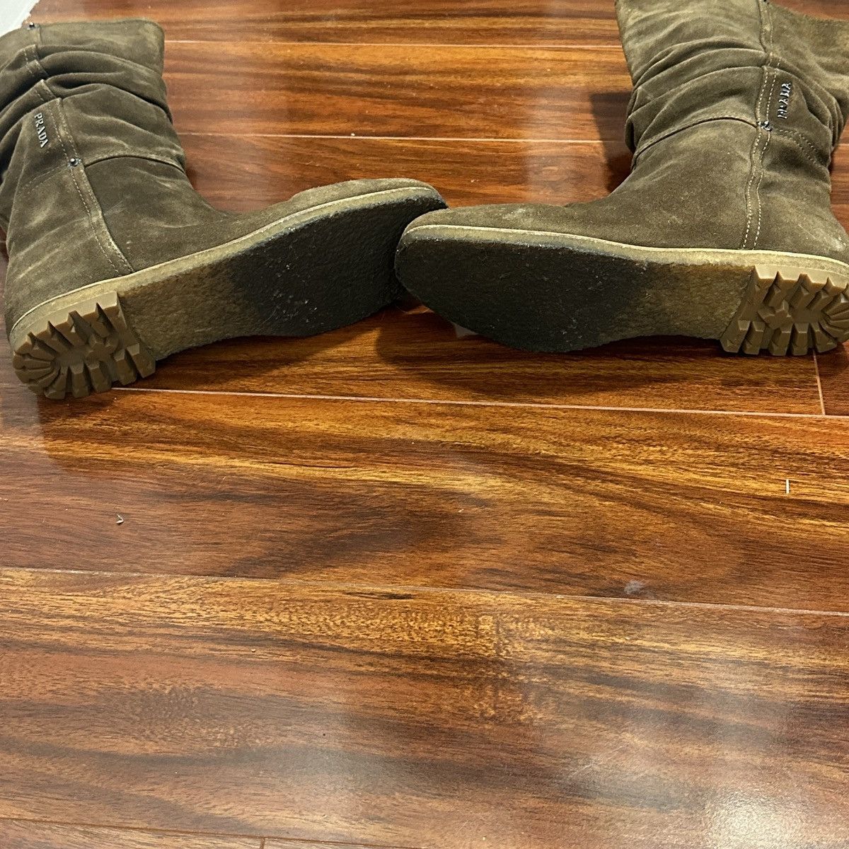 Prada PRADA Chocolate Suede Slouchy Boots/Booties Size US 6.5 / IT 36.5 - 6 Thumbnail