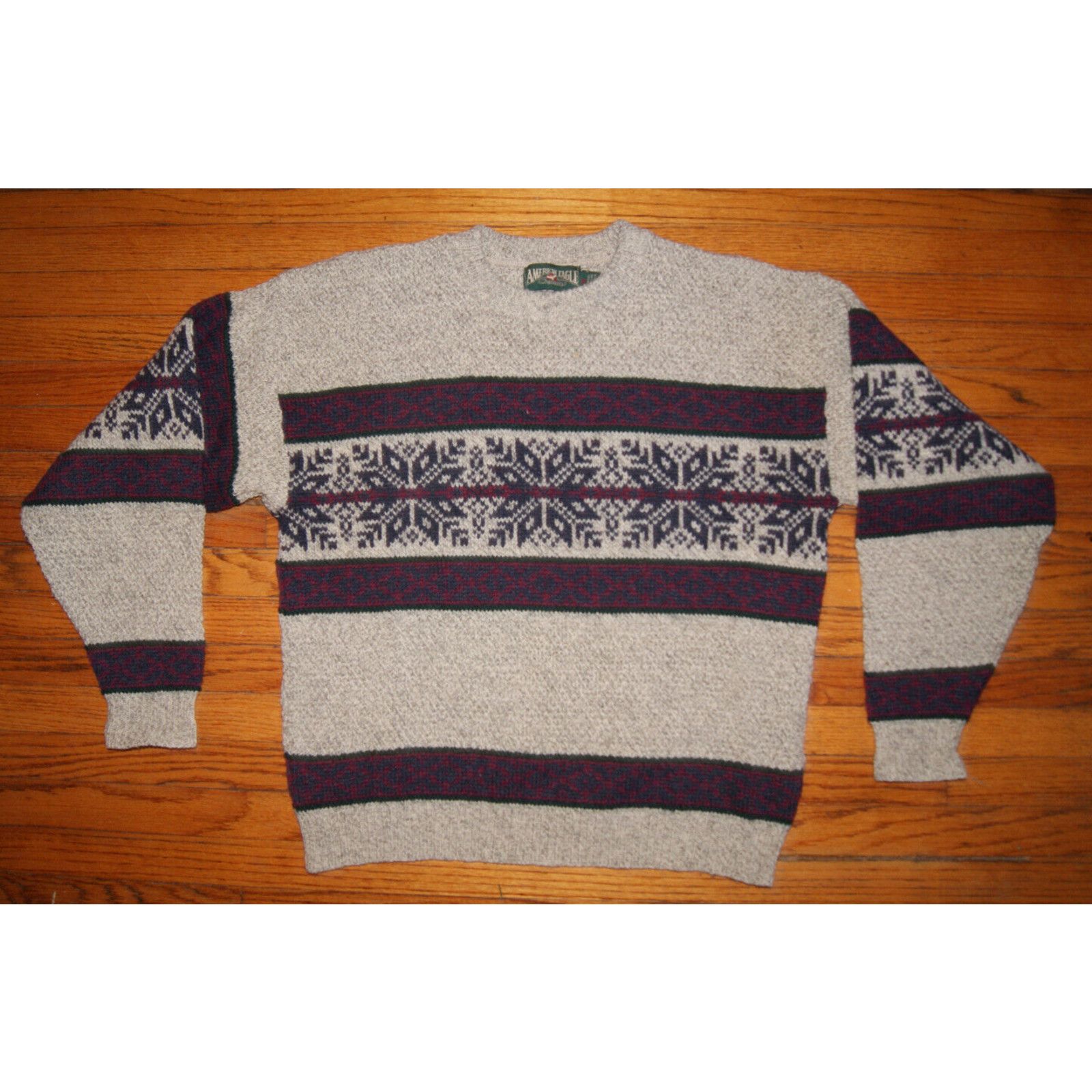 American Eagle Outfitters VTG American Eagle Snowflakes Fair Isle Sweater L USA Wool Size US L / EU 52-54 / 3 - 1 Thumbnail