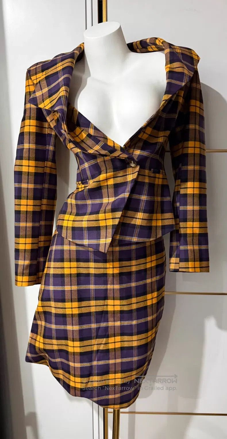 Vivienne Westwood Vivienne Westwood Yellow and Purple Plaid Set, Size 40 Jac Size S / US 4 / IT 40 - 1 Thumbnail