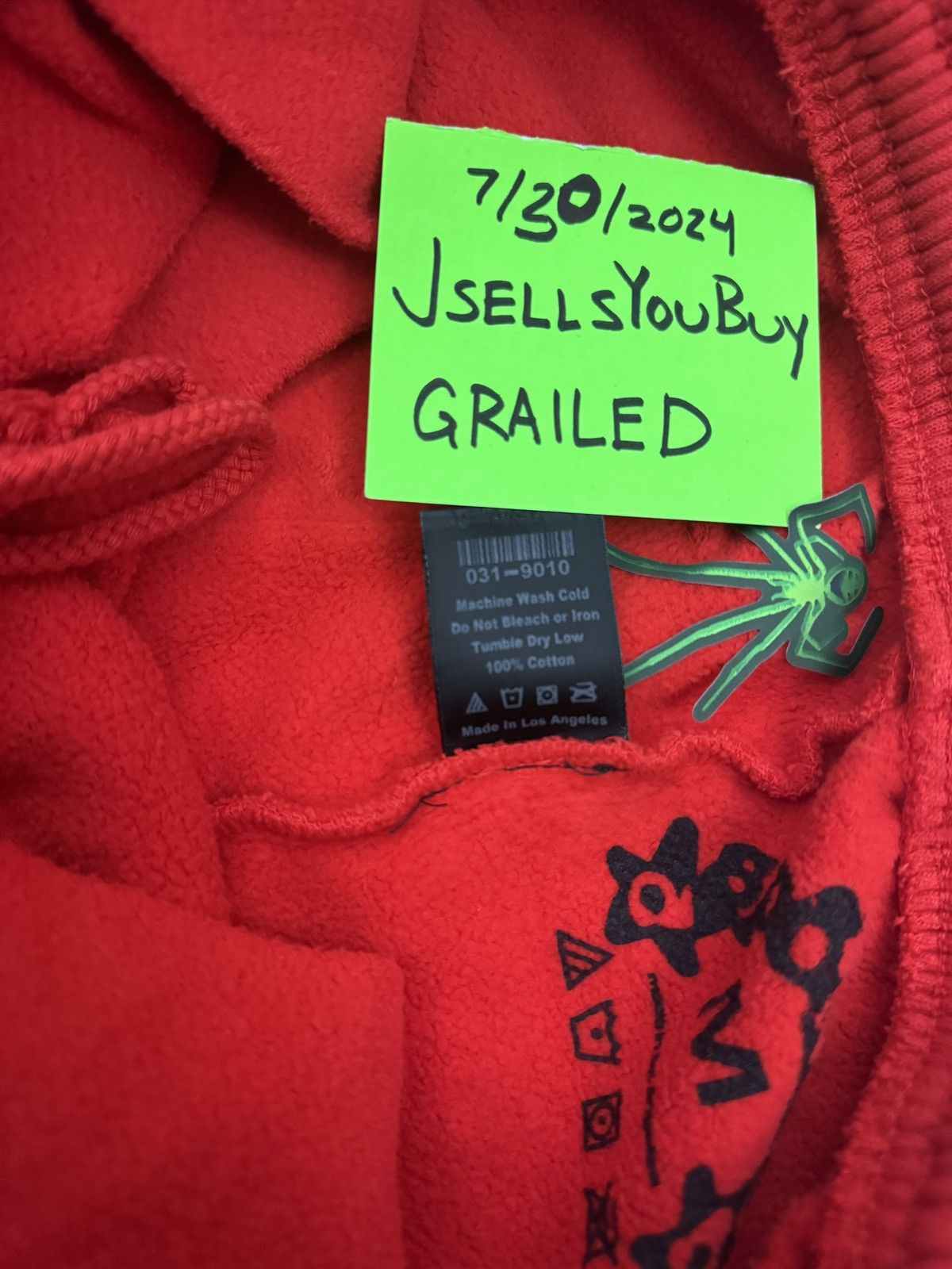 Sp5der Sp5der Red P*nk V2 Sweatpants - Size M Size US 30 / EU 46 - 4 Thumbnail