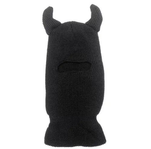image of Vintage Black Devil Horn Balaclava, Men's