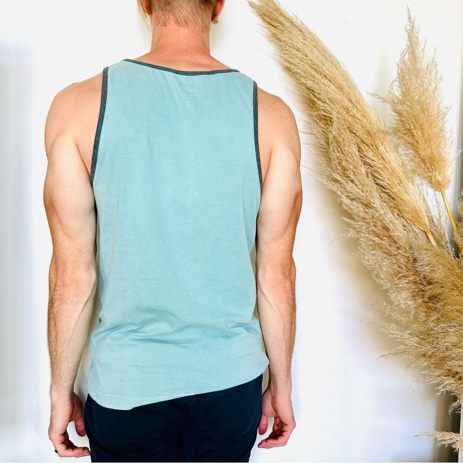 Pacsun MENS SUN DIEGO Navy Blue Pink Aqua Grey Two Tone Tank Top Size US S / EU 44-46 / 1 - 13 Thumbnail