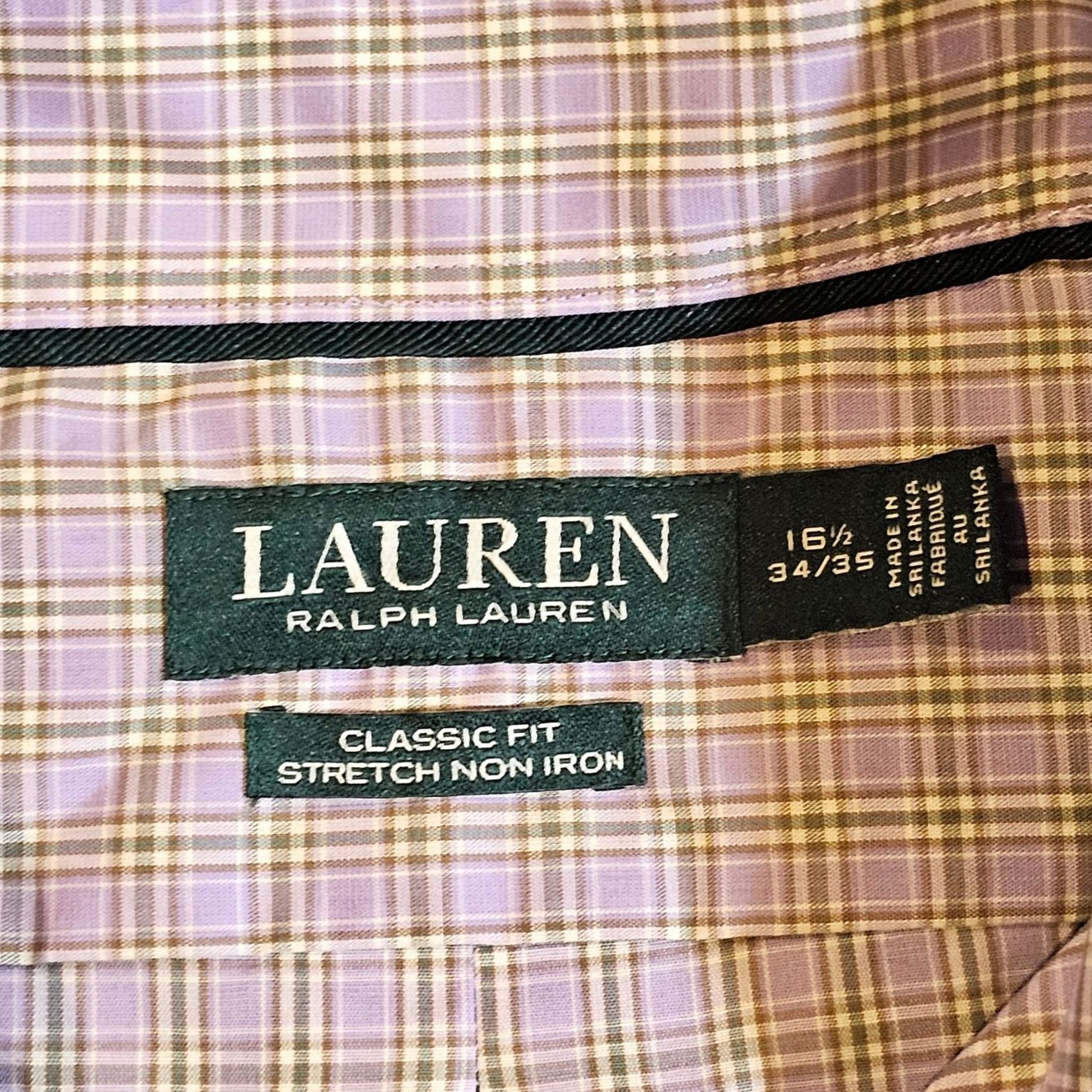 Ralph Lauren Lauren Ralph Lauren Shirt Mens 16.5 Purple Plaid Classic Stretch No Iron Career Dress Size US XL / EU 56 / 4 - 4 Thumbnail