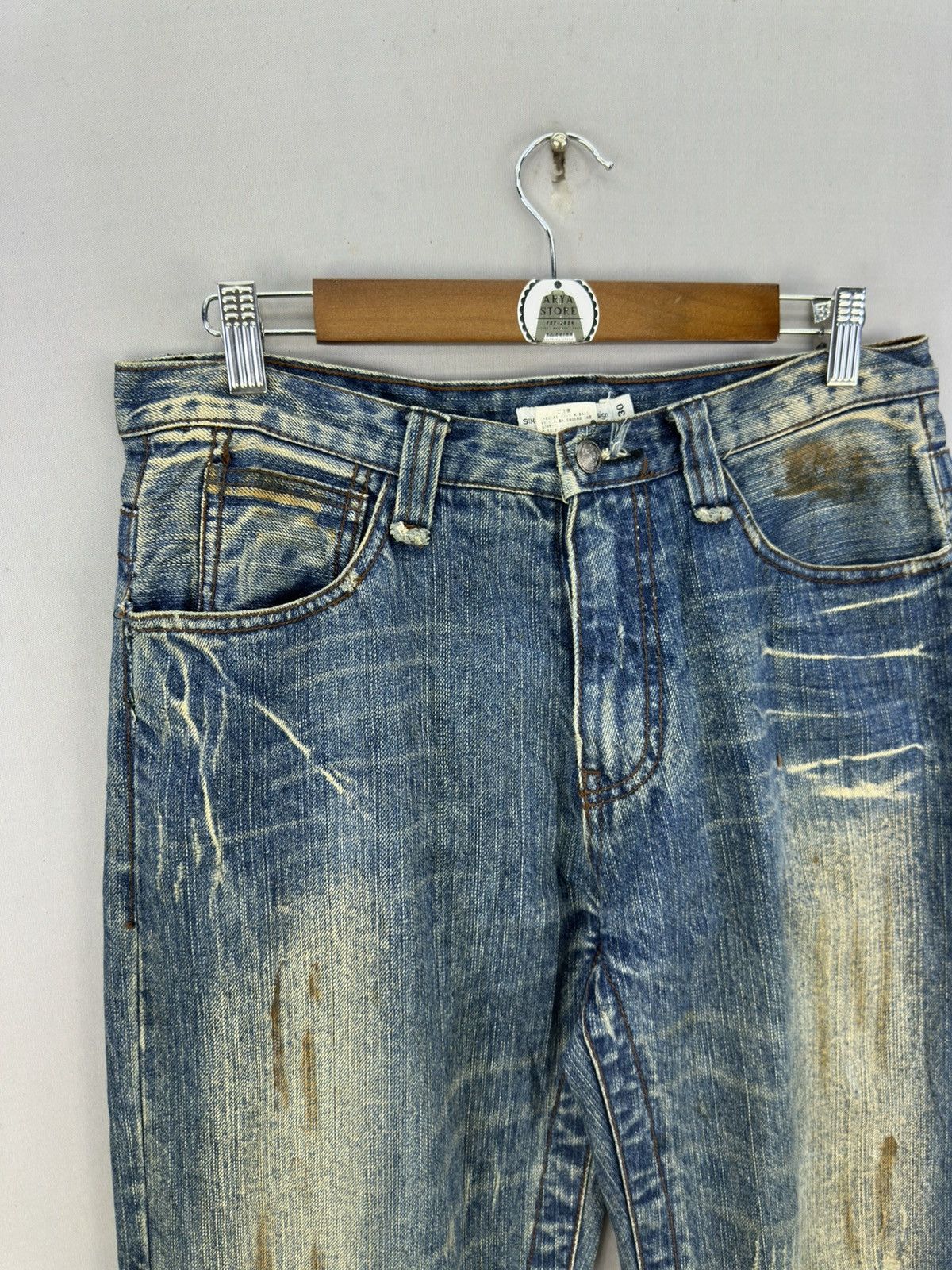 If Six Was Nine SixStarExclusiveDesign Distressed Straight Cut Jeans Size US 32 / EU 48 - 2 Thumbnail