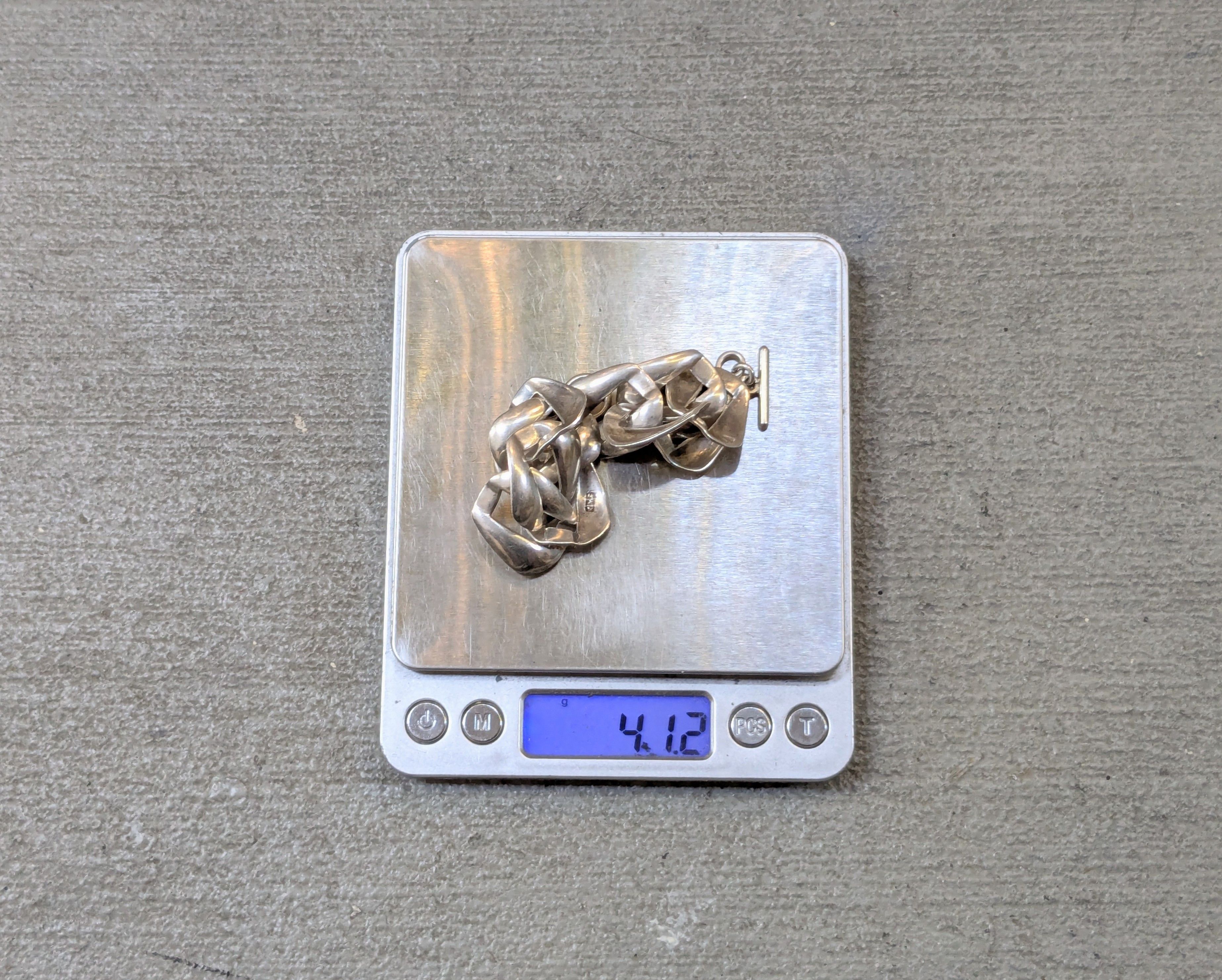Jewelry Vintage Sterling Silver Bracelet Cuban Curb 8.25 Mexico Size ONE SIZE - 19 Thumbnail