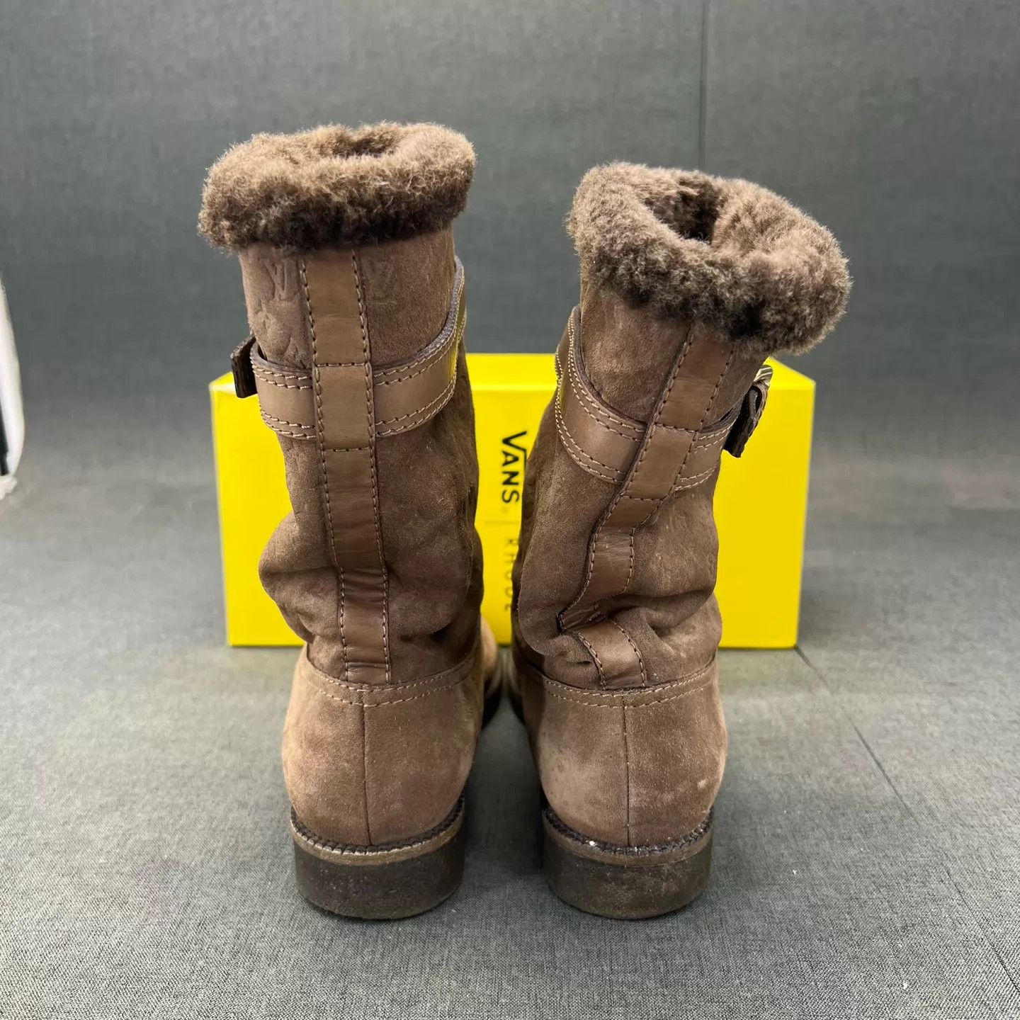Louis Vuitton LV Wool-Embossed Mid-Calf Boots 35.5 Worn Few Times w/Box Size US 5 / IT 35 - 5 Thumbnail