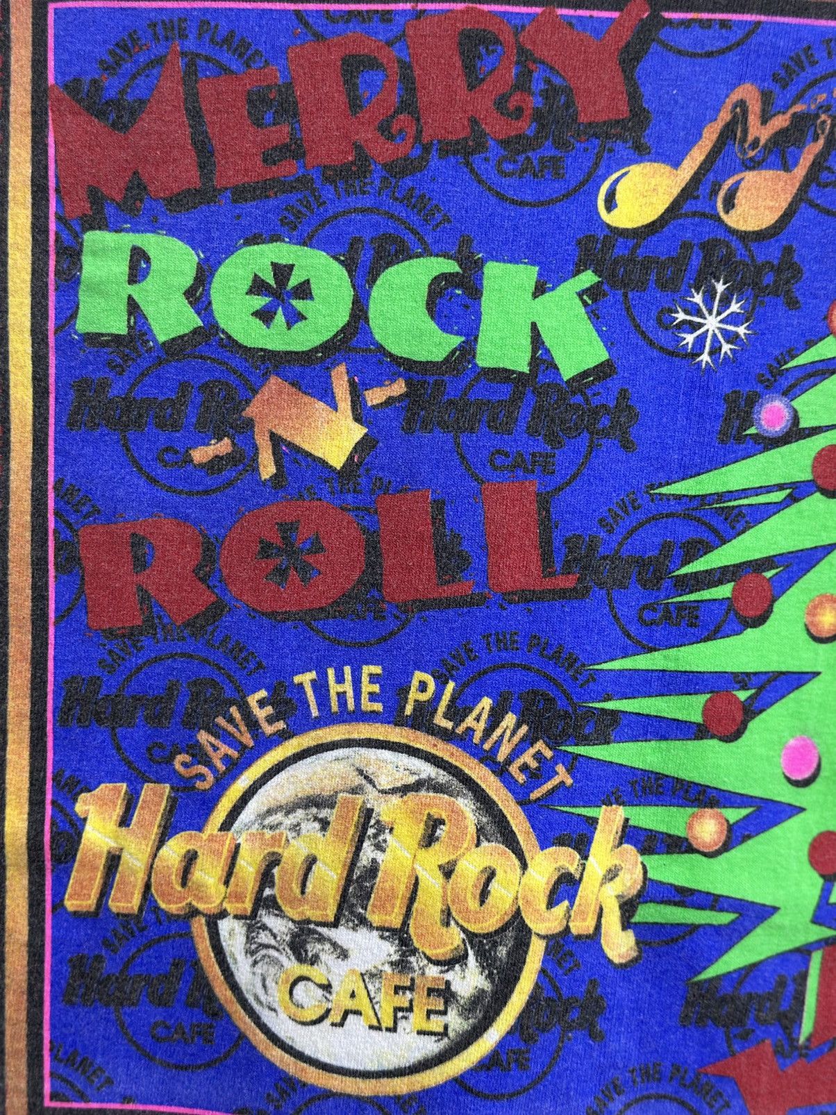 Fruit Of The Loom × Hard Rock Cafe × Vintage Vintage Merry Rock -N- Roll Hard Rock Cafe Las Vegas Tee Size US M / EU 48-50 / 2 - 2 Thumbnail