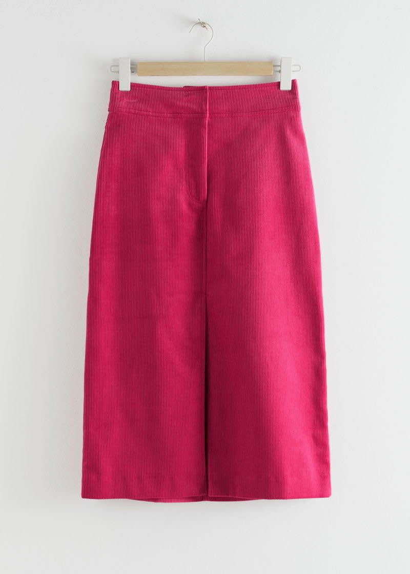& Other Stories & Other Stories Corduroy Front Split Midi Skirt Skirt Size 27" / US 4 / IT 40 - 1 Thumbnail