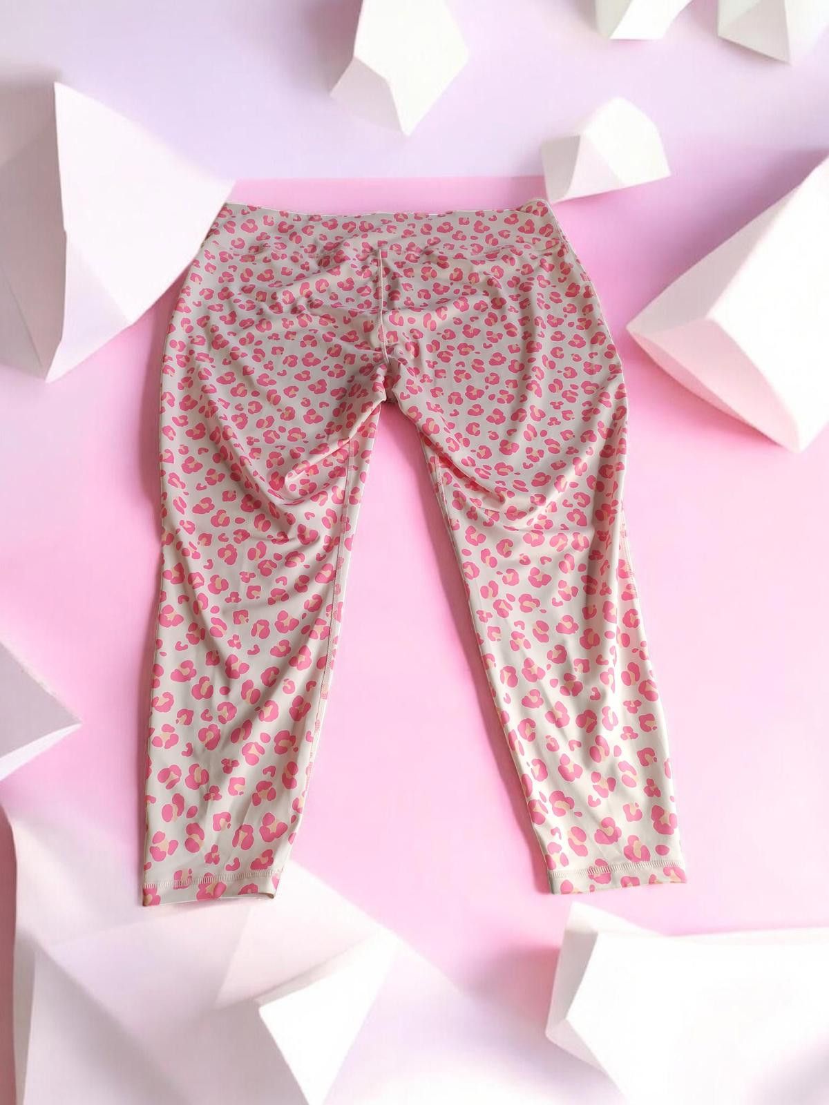 Other Cabana by Crown & Ivy Pink Animal Print Leggings Size 4X Size 42" / US 20 - 4 Thumbnail