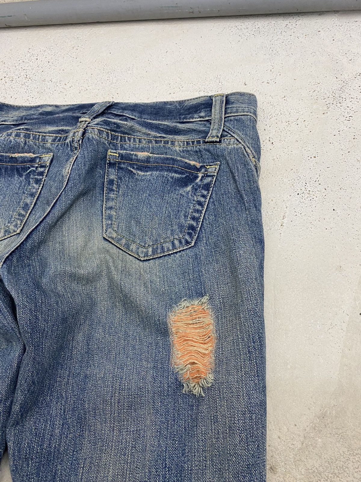 If Six Was Nine × Japanese Brand × Le Grande Bleu (L.G.B.) Flare Distressed Denim Orange Mud Jean Size US 30 / EU 46 - 13 Thumbnail