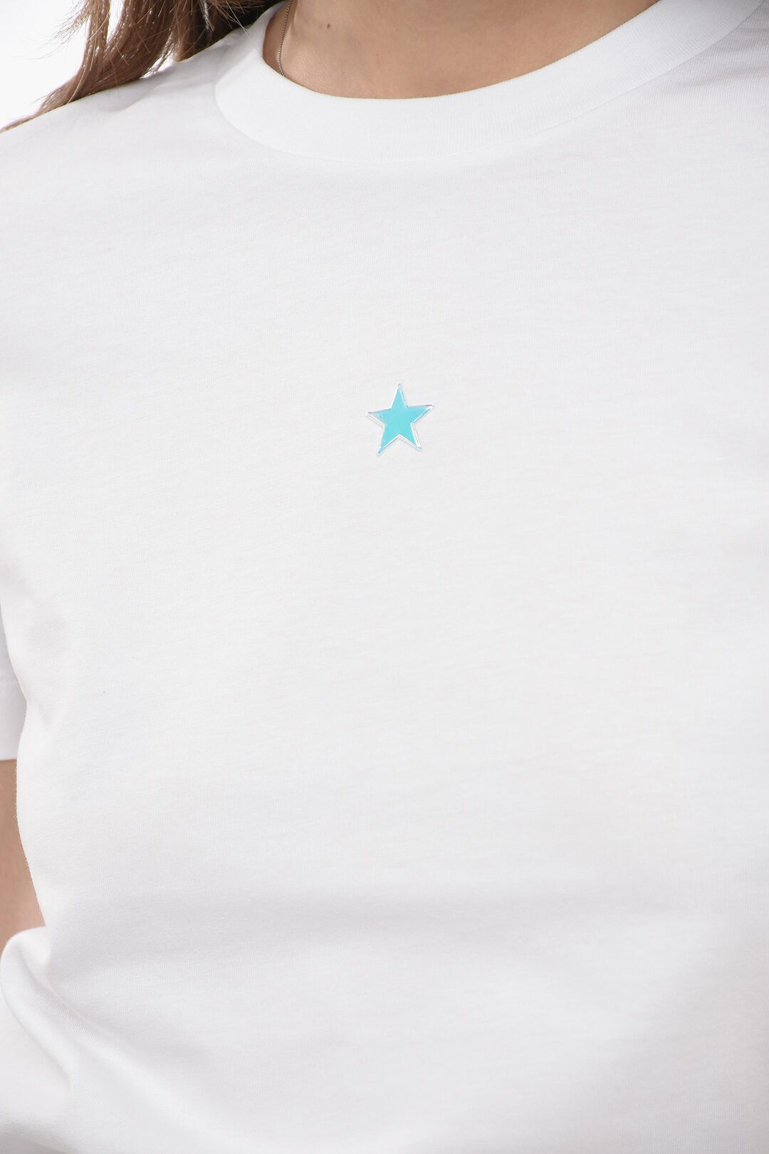 Stella McCartney og1mm0824 Crew Neck T-Shirt in White Size XS / US 0-2 / IT 36-38 - 3 Thumbnail