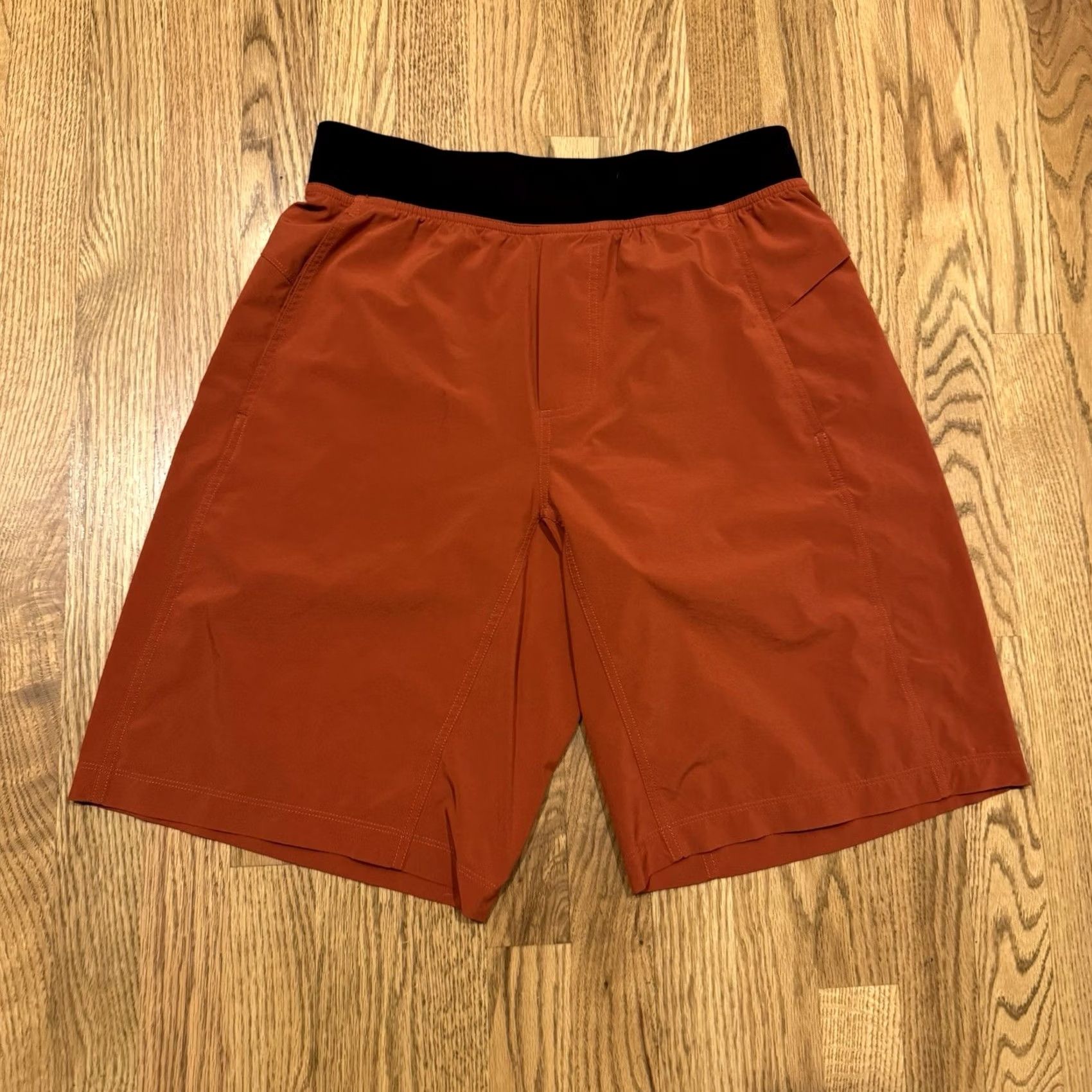 Lululemon Lululemon THE T.H.E. Shorts Mens Medium Orange Nylon Spandex Drawstring Pockets Athletic Casual Size US 31 - 4 Thumbnail