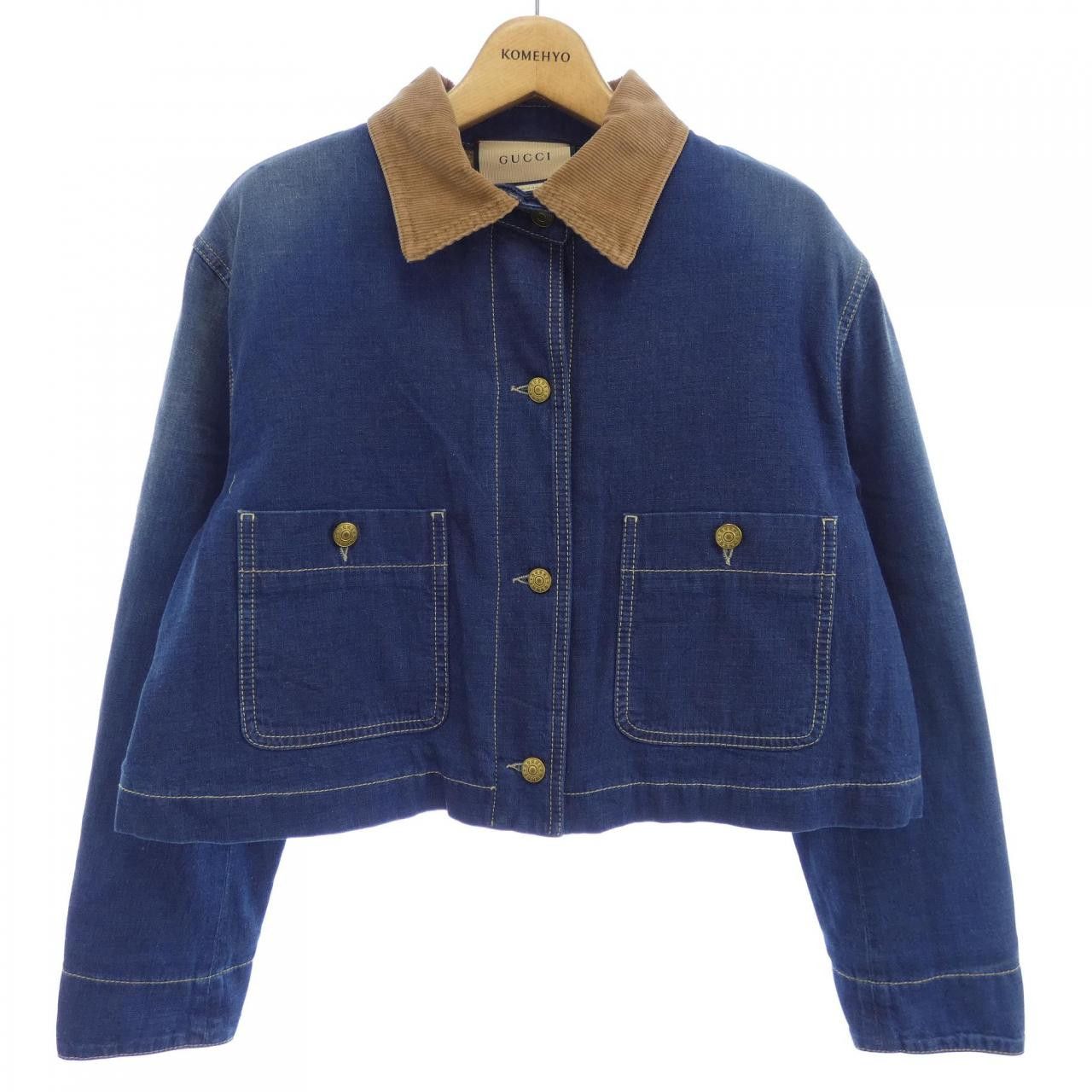 Gucci Gucci Gucci Denim Jacket Denim Outerwear 714291 XDB3F DUTY FREE for USA Size ONE SIZE - 1 Thumbnail