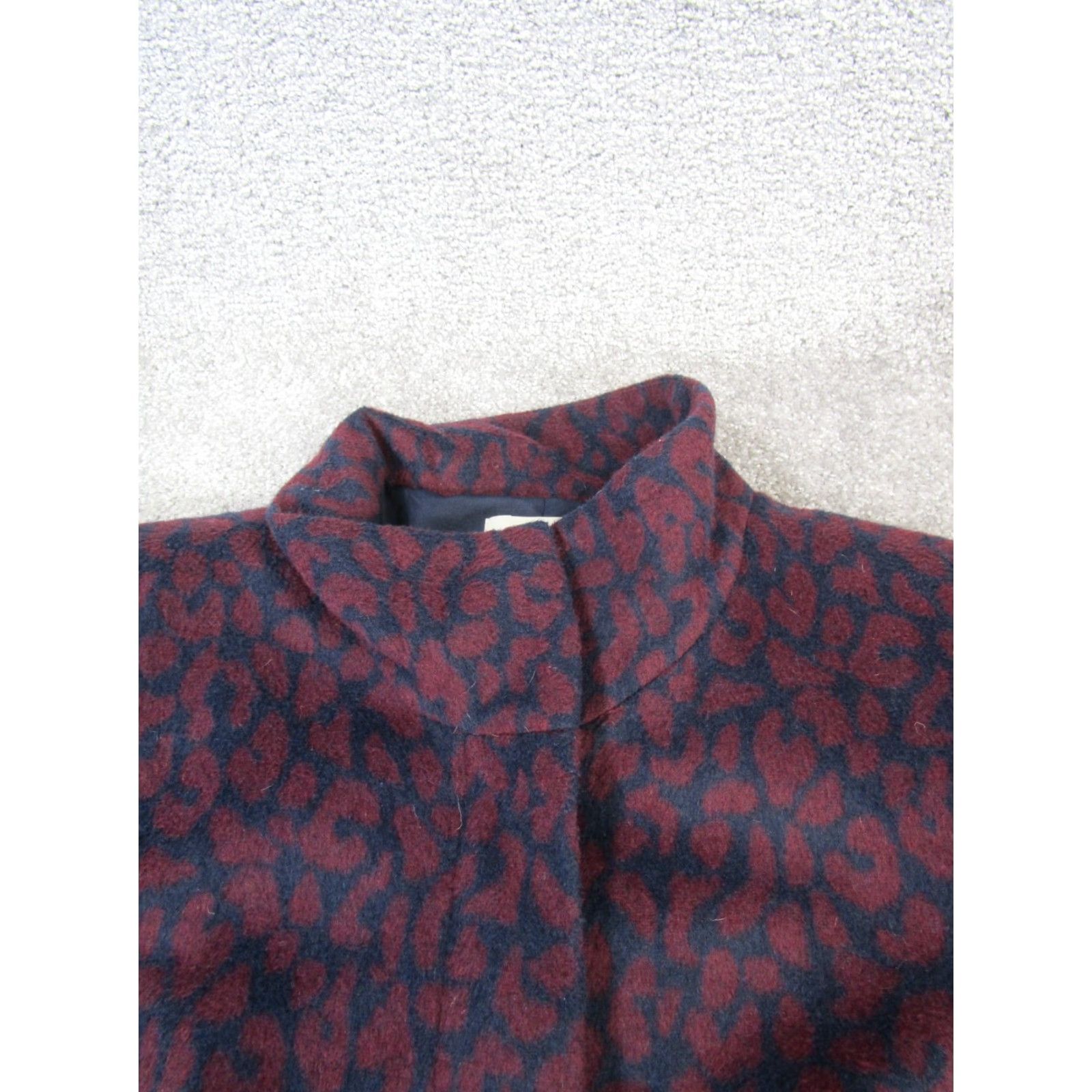 Loft Loft Overcoat Womens Medium Blue Polka Dot Long Sleeve Coat Button Closure Regular Fit Polyester Lining Coat Womens M Blue 90s? Size M / US 6-8 / IT 42-44 - 2 Thumbnail