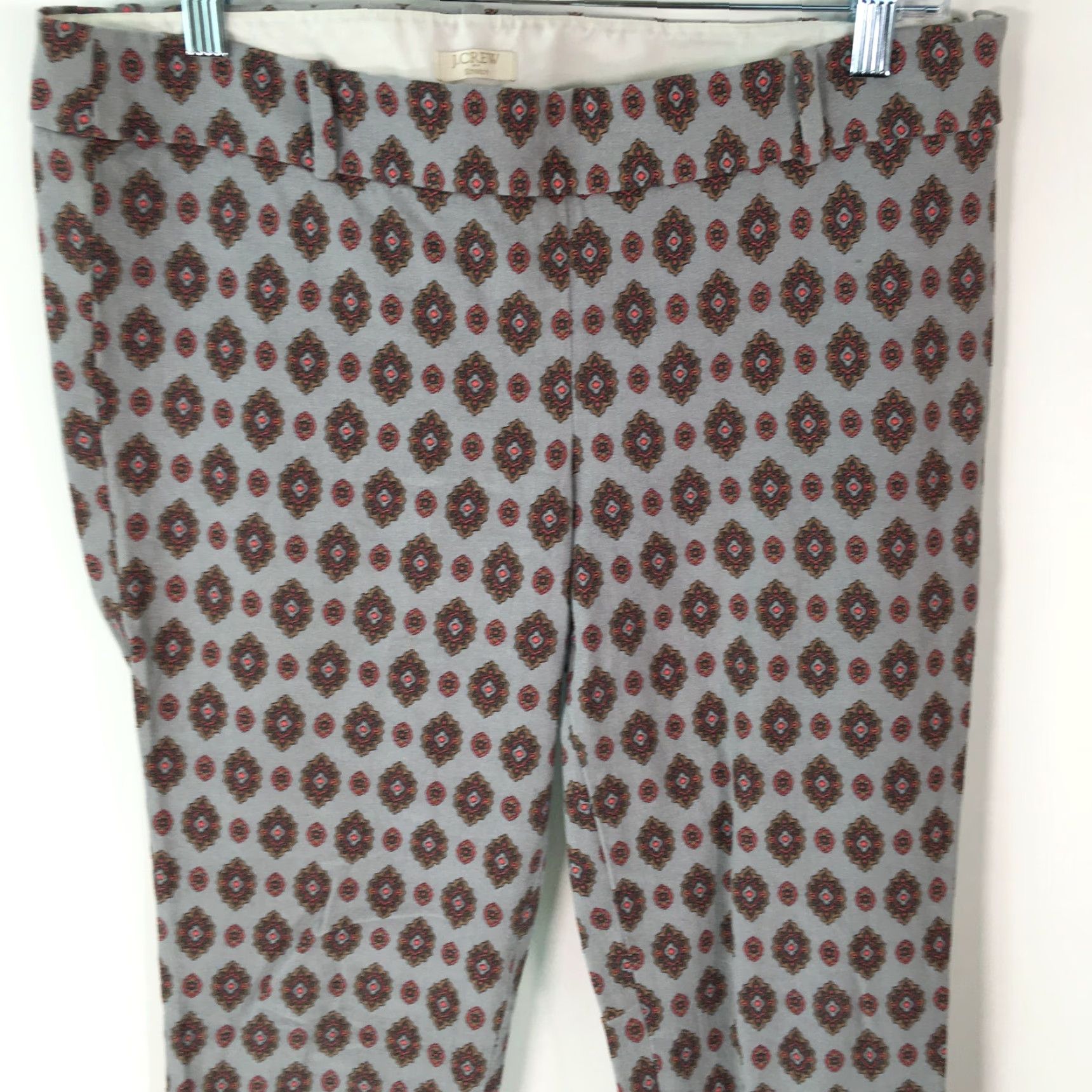 J.Crew VINTAGE J.Crew Capri Pants Womens - Floral Gray - Size 8 - Mid Rise - Cotton Spandex - Casual Size 34" / US 12 / IT 48 - 4 Thumbnail