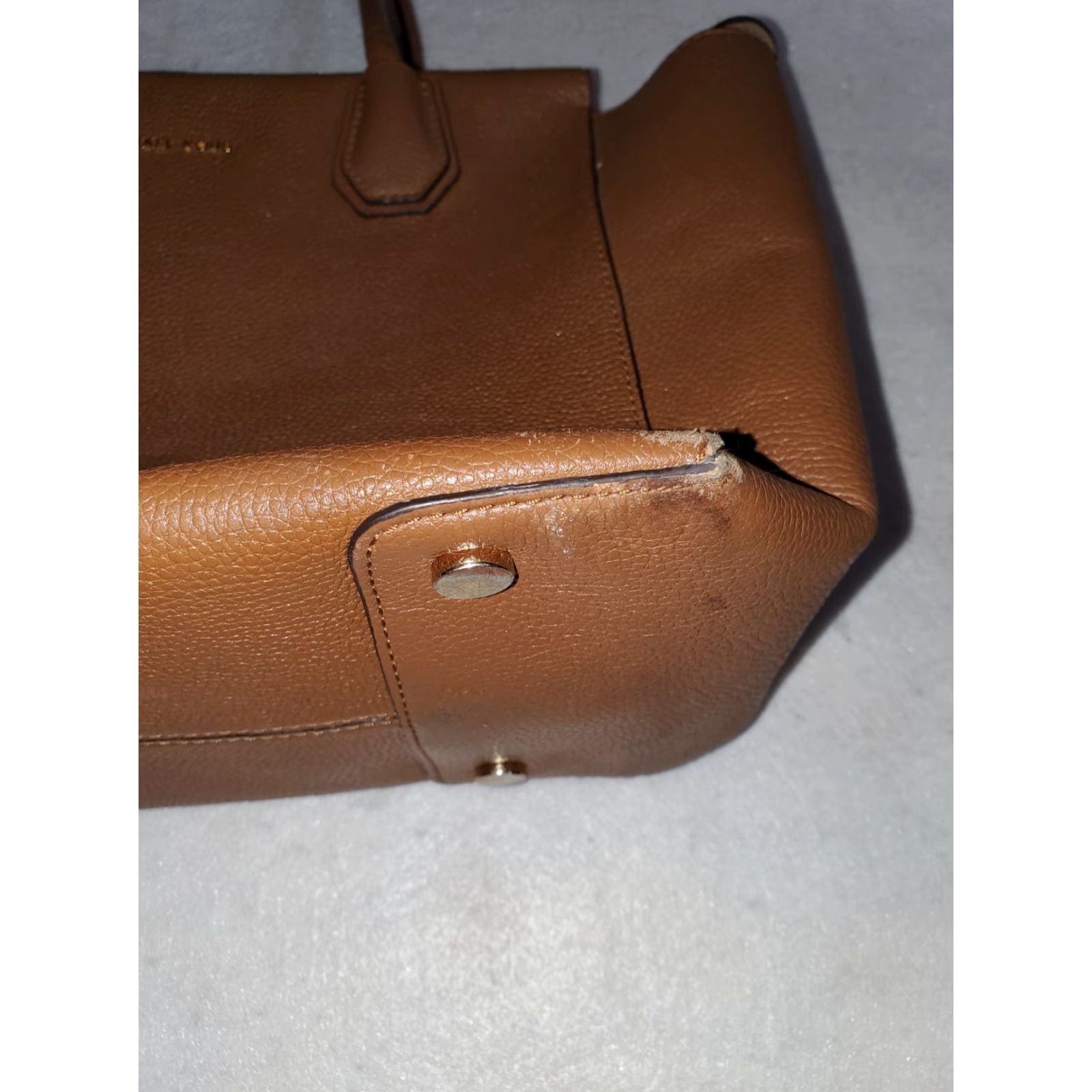 Michael Kors Michael Kors Signature-Mercer Large Leather Satchel Purse Tan 30H6GM9S3L Size ONE SIZE - 3 Thumbnail