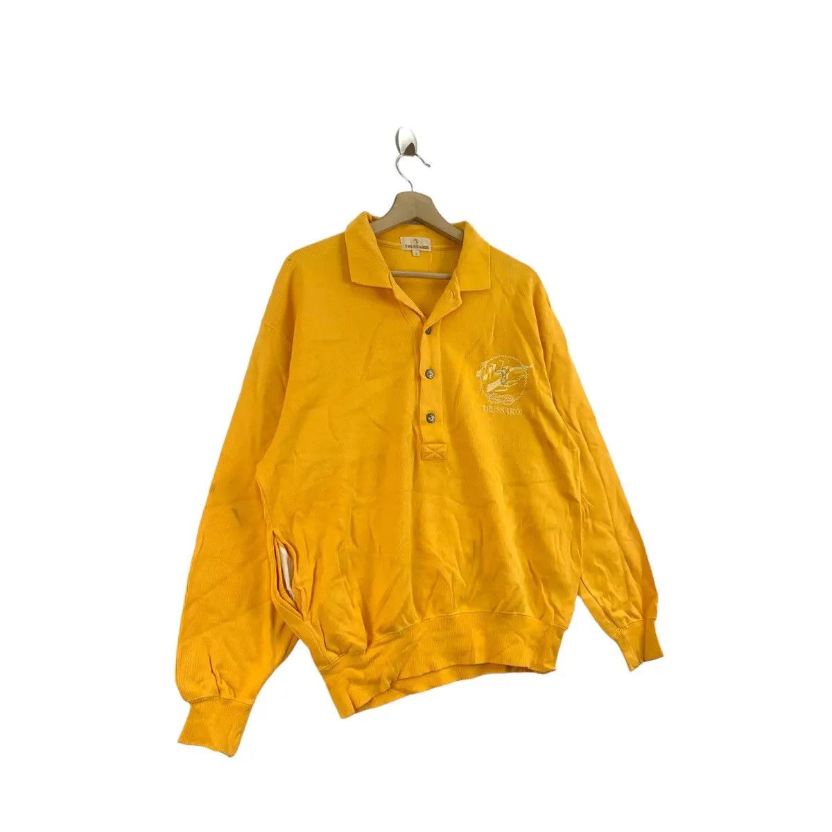 Trussardi Vintage TRUSSARDI Made In ITALY Stamp Button Henley Size L / US 10 / IT 46 - 5 Thumbnail