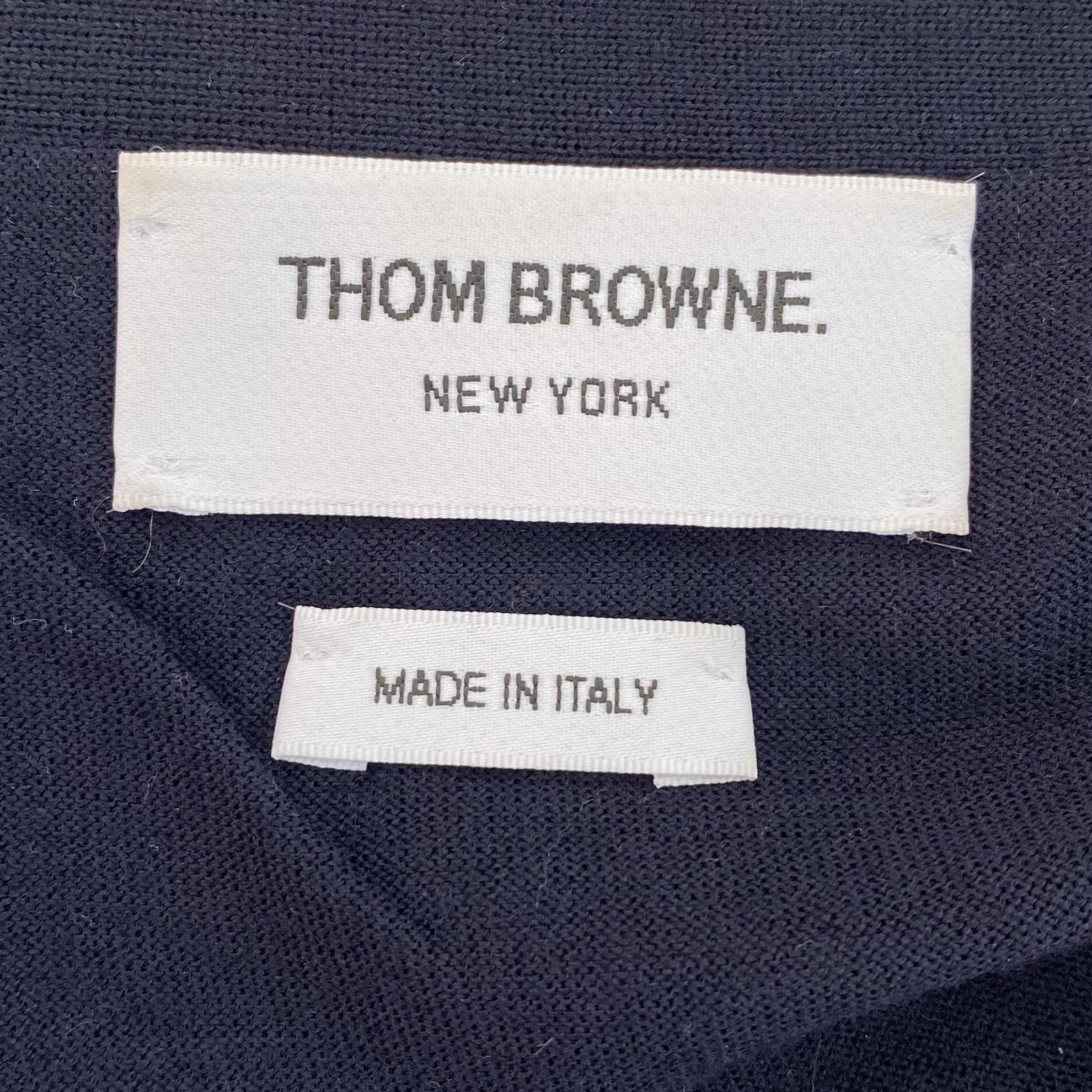 Thom Browne Thom Browne Navy Blue Knit Cardigan Size 2 Size US M / EU 48-50 / 2 - 7 Thumbnail