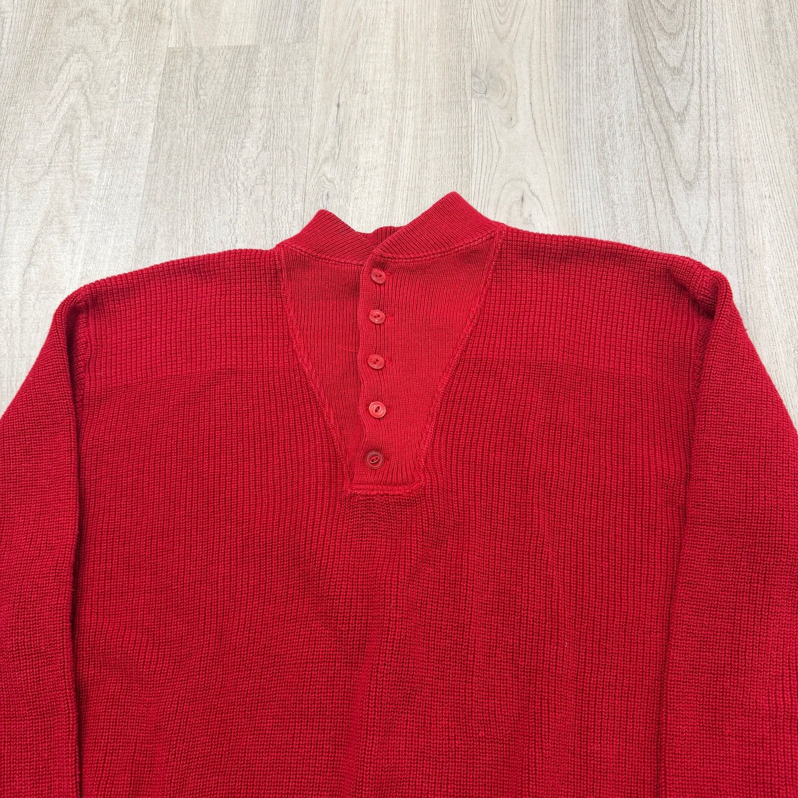L.L. Bean Vintage LL Bean Fisherman Sweater Men's Extra Large Red 90s Size US XL / EU 56 / 4 - 2 Thumbnail