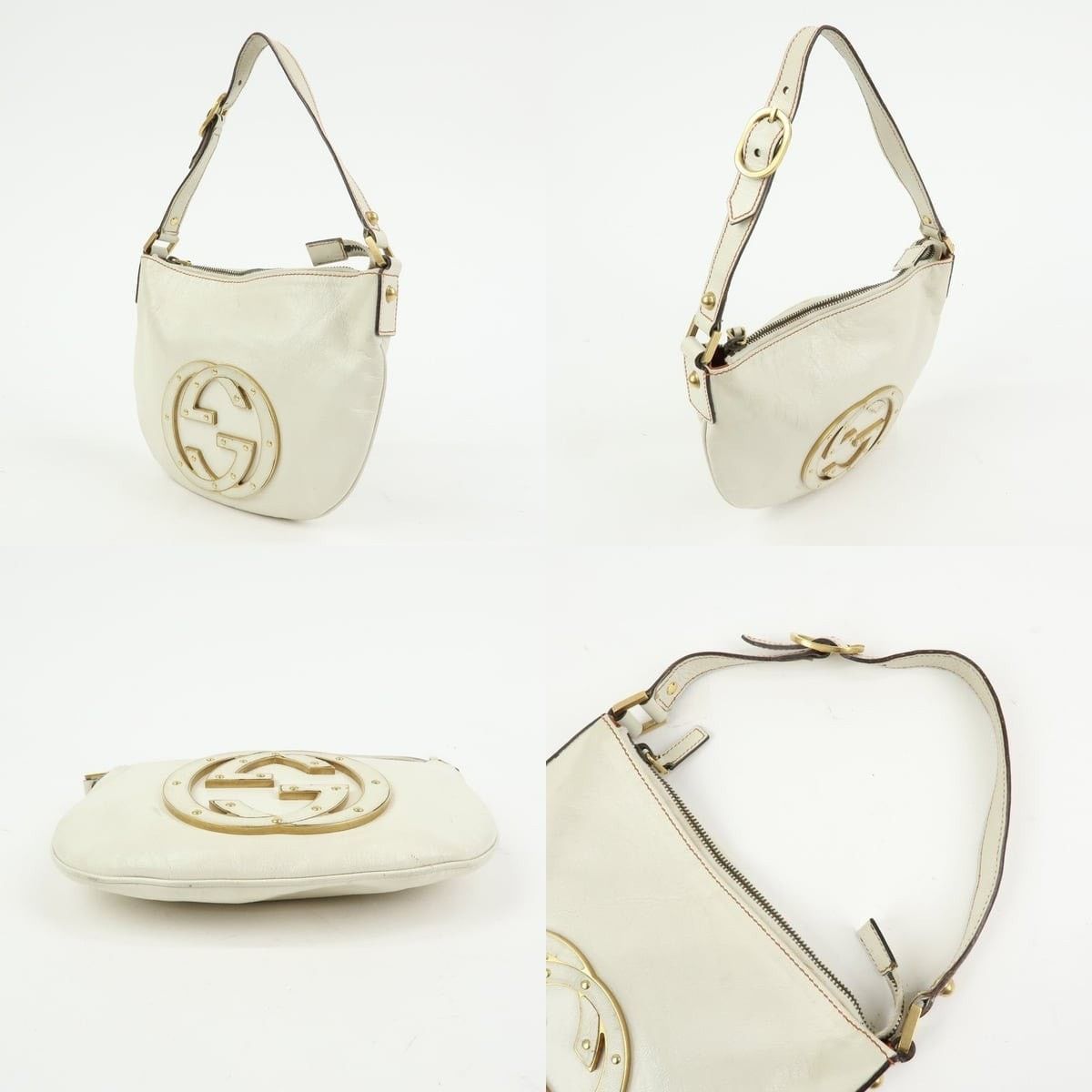 Gucci Gucci Interlocking G Leather Shoulder Bag Cream Size ONE SIZE - 3 Thumbnail