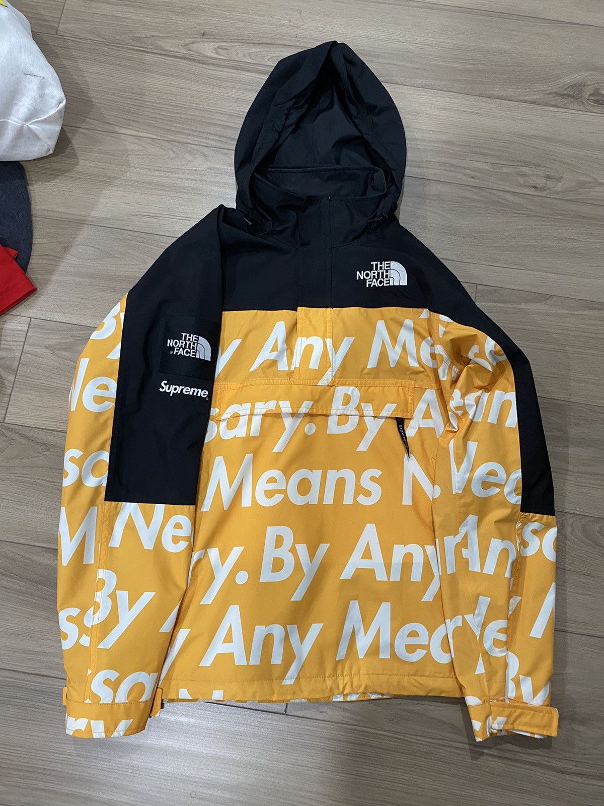 Supreme The North Face By Any Means Necessary Nuptse Jacket Yellow Medium  FW 15