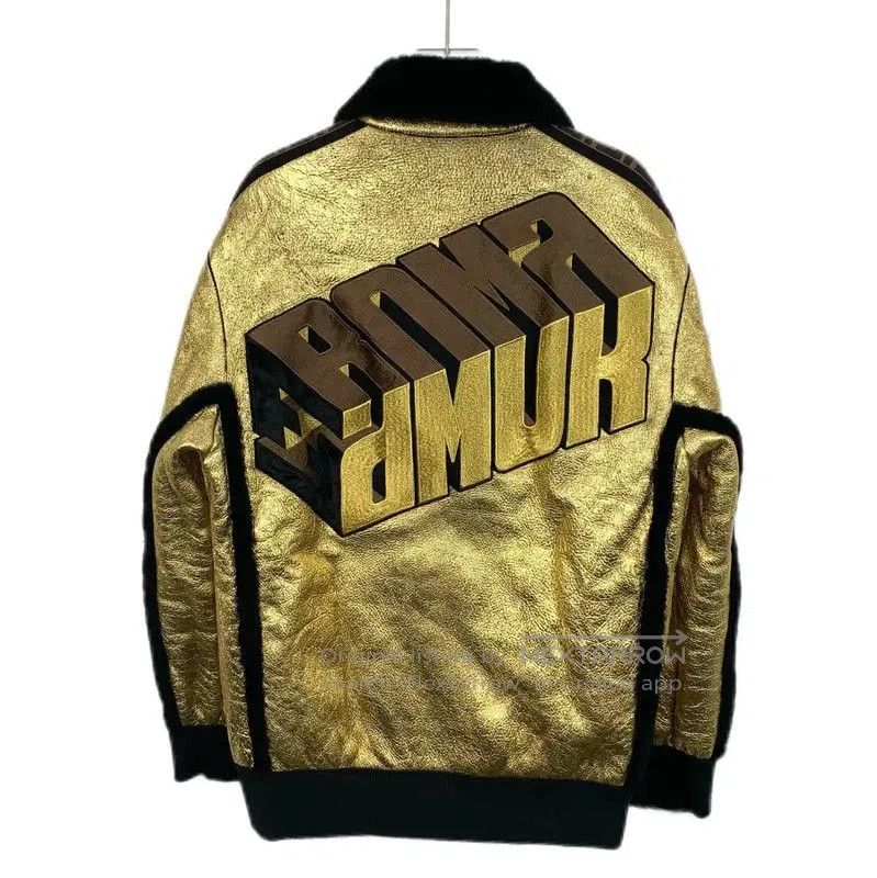 Fendi Fendi Men's Black Jacket with Gold Collar . Size US M / EU 48-50 / 2 - 4 Thumbnail