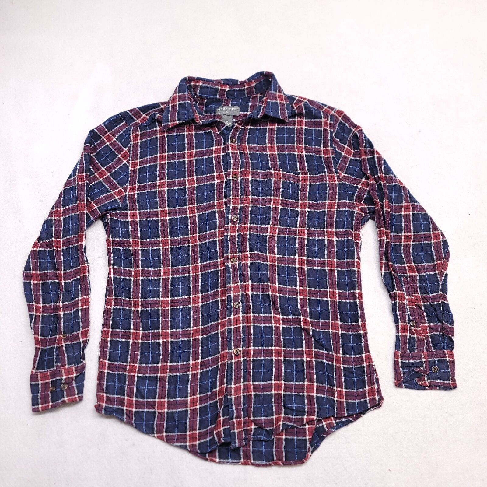 Saddlebred Saddlebred Tartan Flannel Shirt Mens Size Medium M Blue Red Size US M / EU 48-50 / 2 - 2 Thumbnail