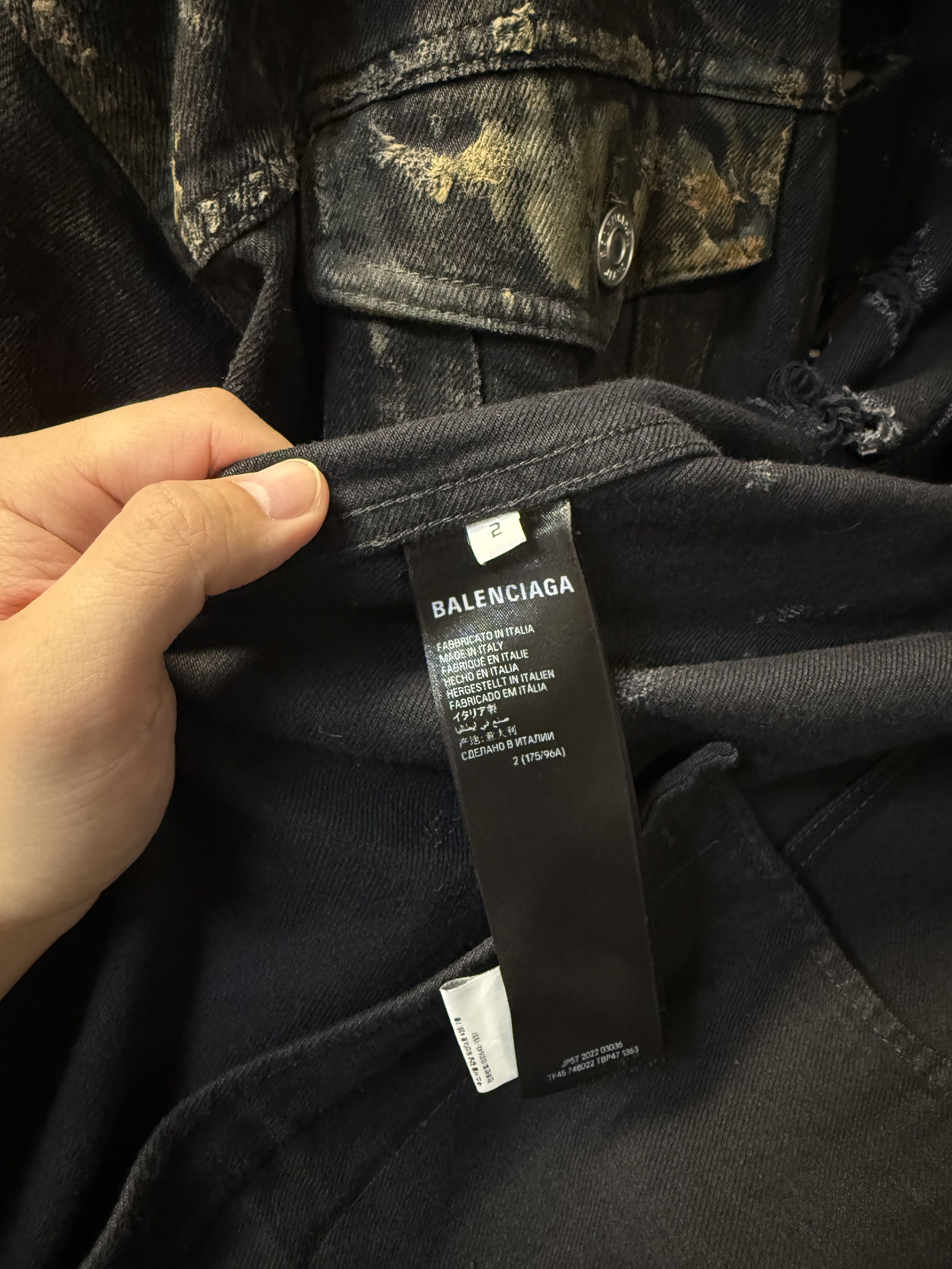 Balenciaga Balenciaga Heavy Distoryed Distressed Mud Denim Jacket Size US M / EU 48-50 / 2 - 5 Thumbnail