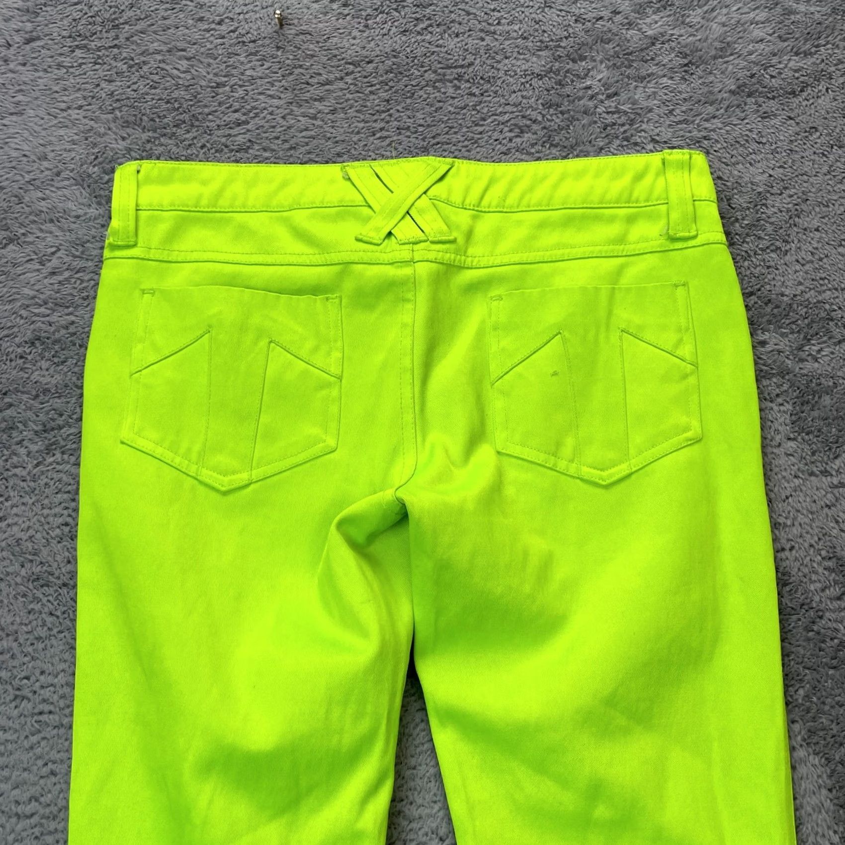 Tripp NYC TRIPP NYC Jeans Womens 3 Green Lime Daang Goodman Skinny Denim Stretch Y2K Regular 5-Pocket Design Inseam 31 Size 30" / US 8 / IT 44 - 7 Thumbnail