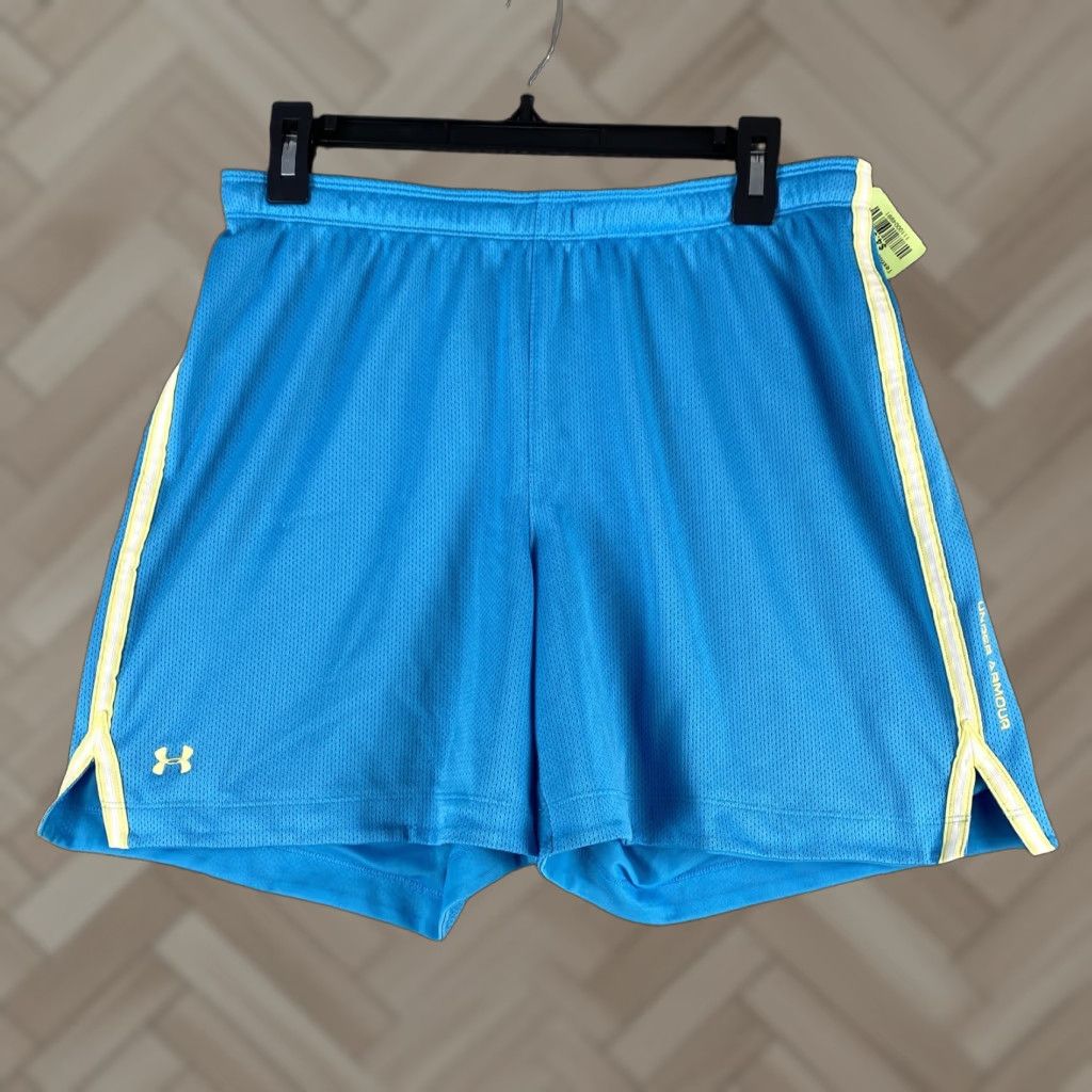 Under Armour Under Armour Women Gym Active Running Shorts Size Large L Blue / 48-24 Elastic Waist Athletic Polyester Blend Size 36" / US 14 / IT 50 - 1 Thumbnail