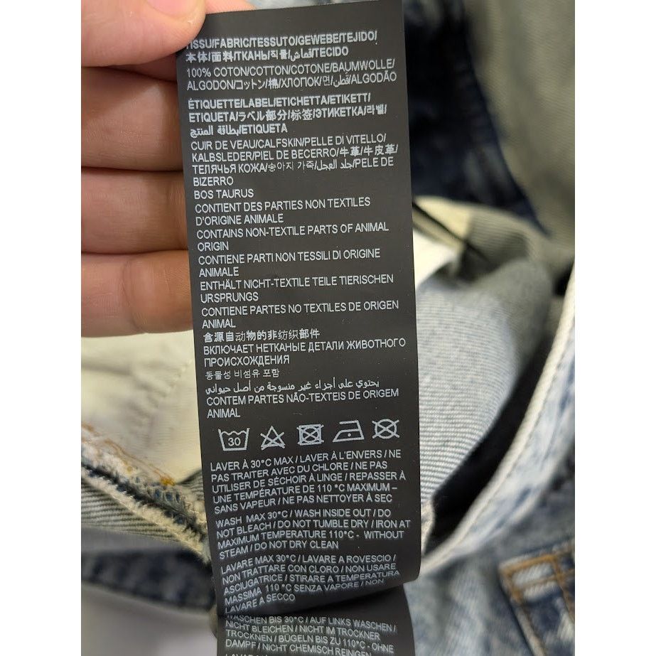 Saint Laurent Paris o1rshd1 Baggy Cropped Organic Jeans in Heavy Marble Blue Size US 36 / EU 52 - 19 Thumbnail