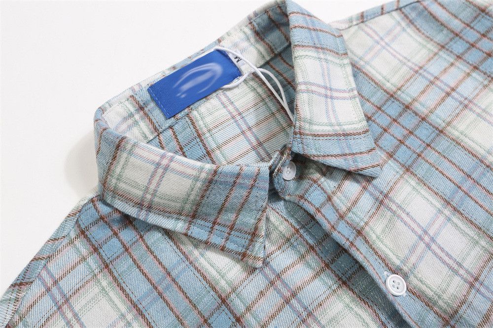 Japanese Brand × Vintage Men's Japanese casual lapel loose plaid long-sleeved shirt Size US M / EU 48-50 / 2 - 3 Thumbnail