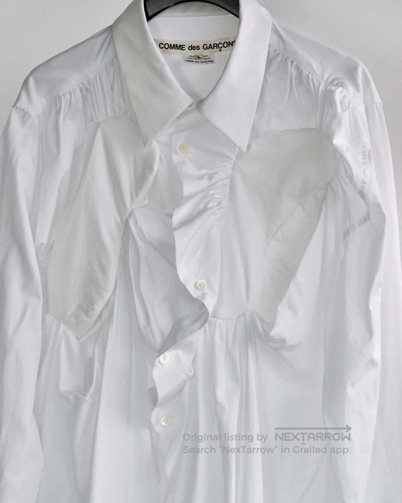 CDG by Comme des Garcons Comme des Garçons Asymmetrical White Shirt. Size US L / EU 52-54 / 3 - 3 Thumbnail