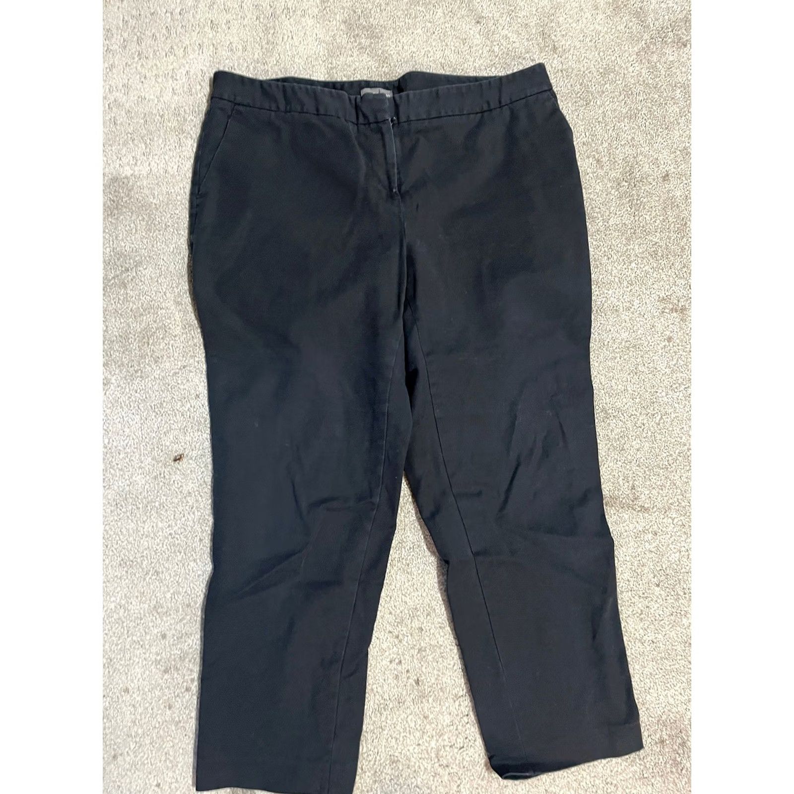 Vince Camuto Vince Camuto Black Dress Pants Pockets 14P Petite Women Straight Front Pattern: Solid Nylon, Viscose, Elastane Size 14P Black Dress Pants Size 36" / US 14 / IT 50 - 2 Thumbnail