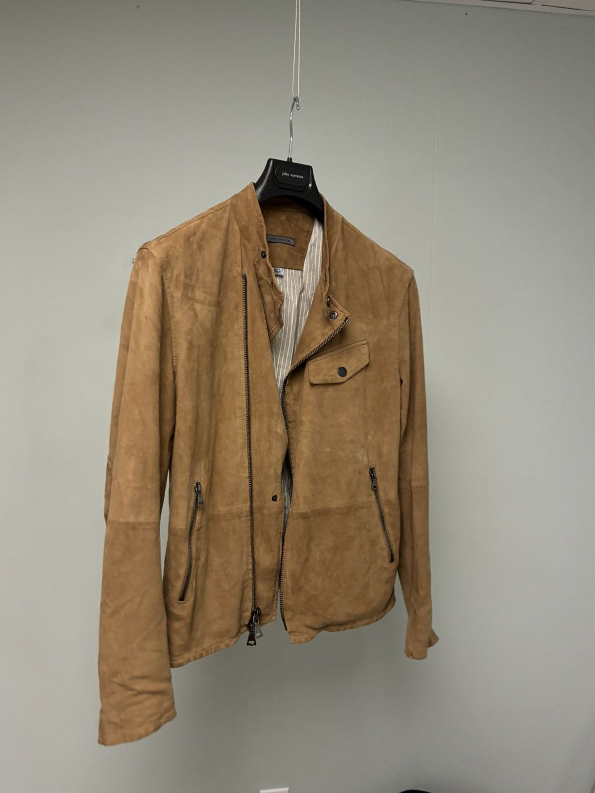 John Varvatos Suede Asymmetric Moto Jacket EU 44 USA 34 Size US S / EU 44-46 / 1 - 14 Thumbnail