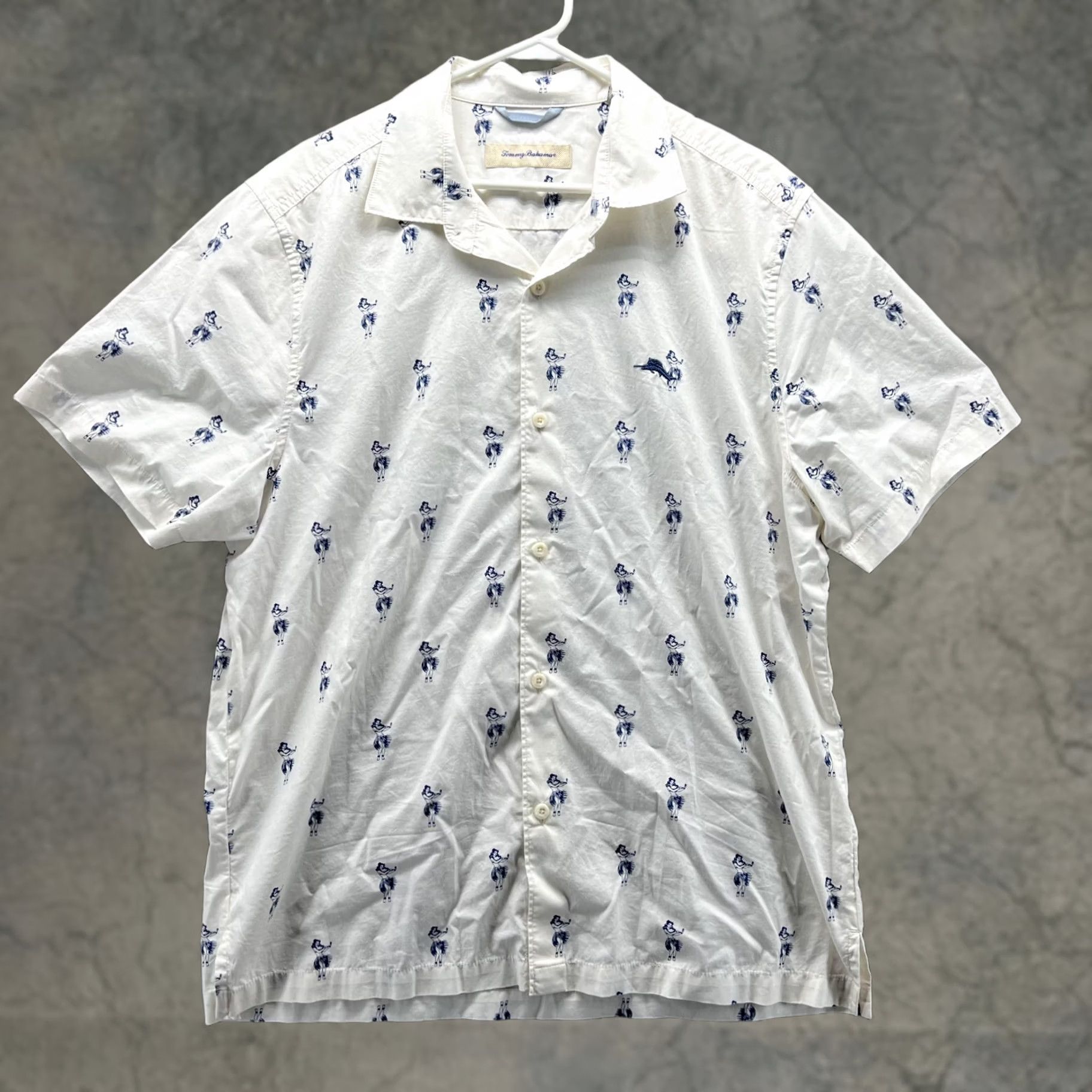Tommy Bahama Tommy Bahama Shirt Men Large White Casual Button-Down All over Hawaiian Aloha Shirt Size US L / EU 52-54 / 3 - 1 Thumbnail