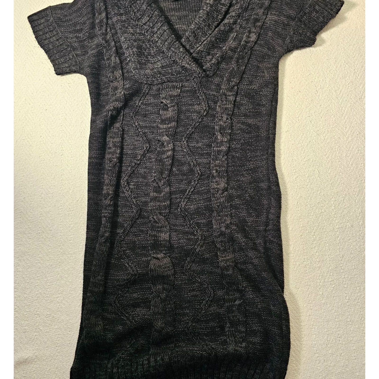 Vintage Ronni Nicole Short Sleeve V Neck Sweater Dress Size Medium Black Knit Dress Womens Size M / US 6-8 / IT 42-44 - 6 Thumbnail