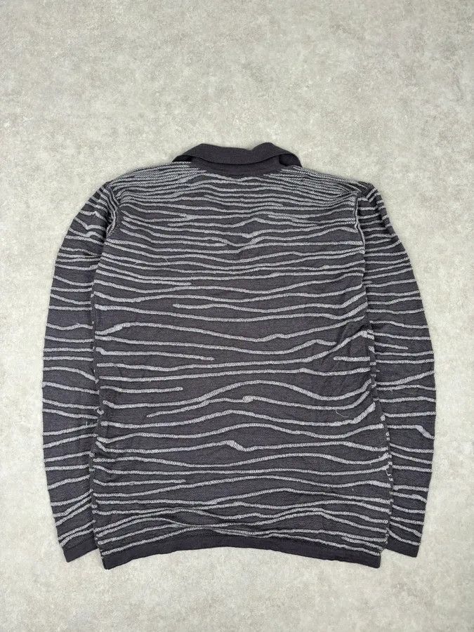 Armani Collezioni 2000s Armani Collezioni Grey Savage V Neck Polo Longsleeves Size US M / EU 48-50 / 2 - 6 Thumbnail