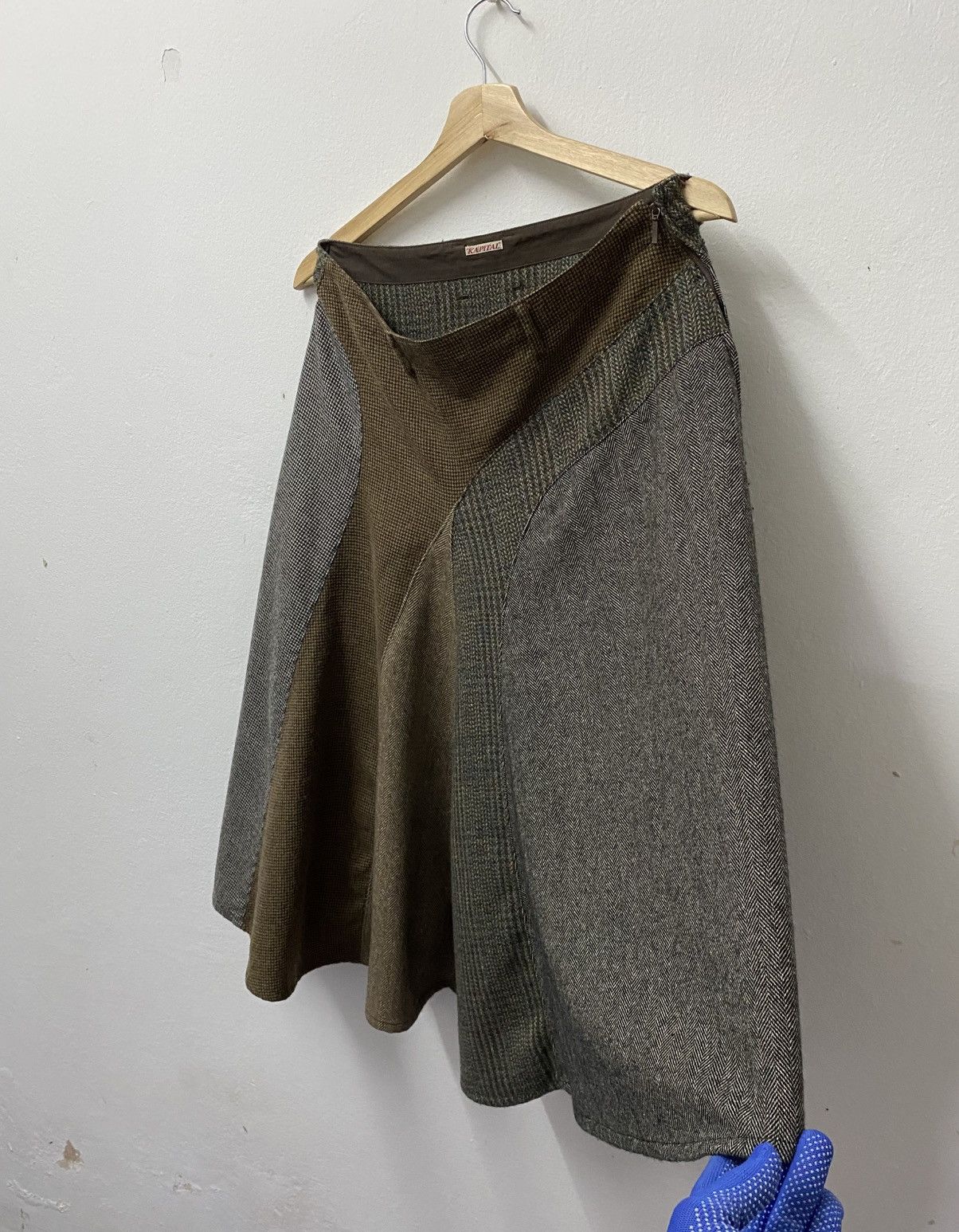 Kapital Kapital Patchwork Wool Midi Skirt Size 30" / US 8 / IT 44 - 4 Thumbnail