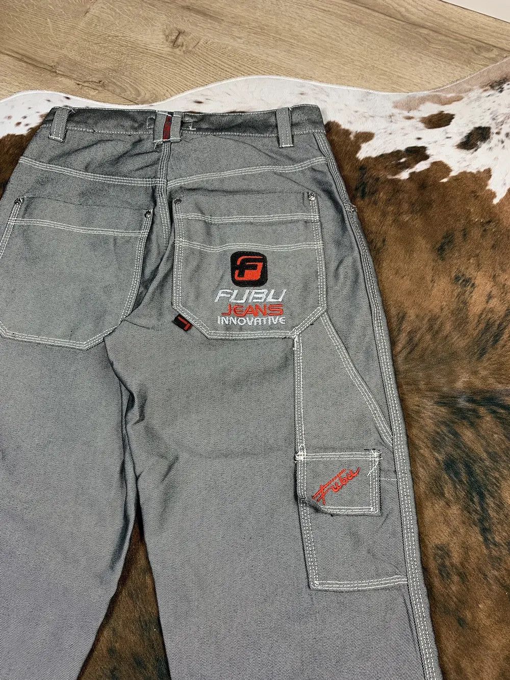 Fubu Vintage Fubu Silver Baggy Pants Jeans Rap Swag Y2K Drip Size US 29 - 4 Thumbnail