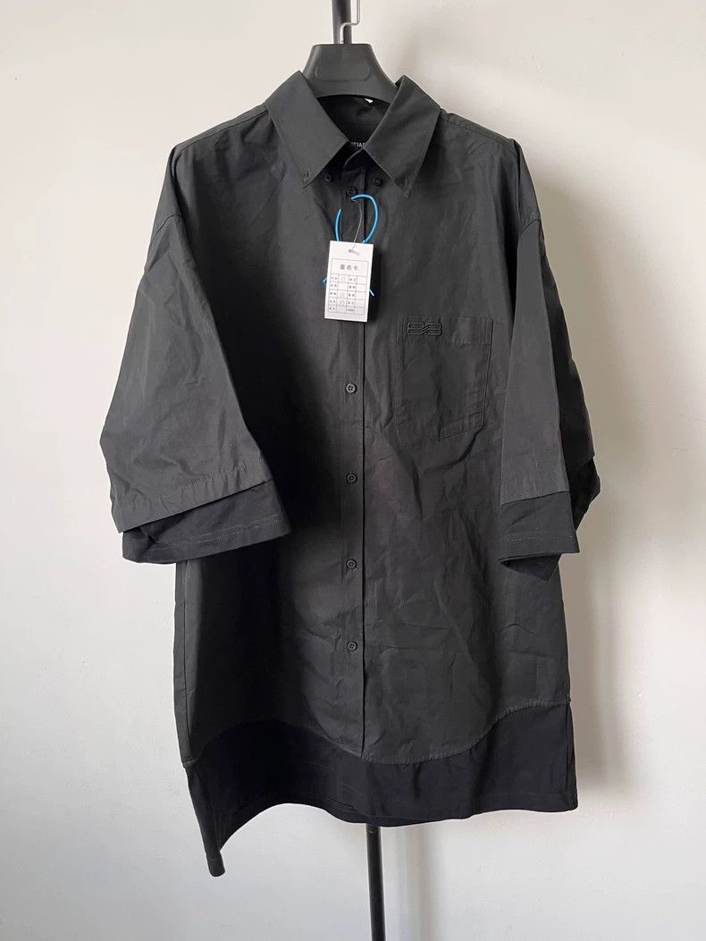 Balenciaga Balenciaga size 39 BB Logo Layered Short Sleeve Shirt Loos Size S / US 4 / IT 40 - 1 Thumbnail