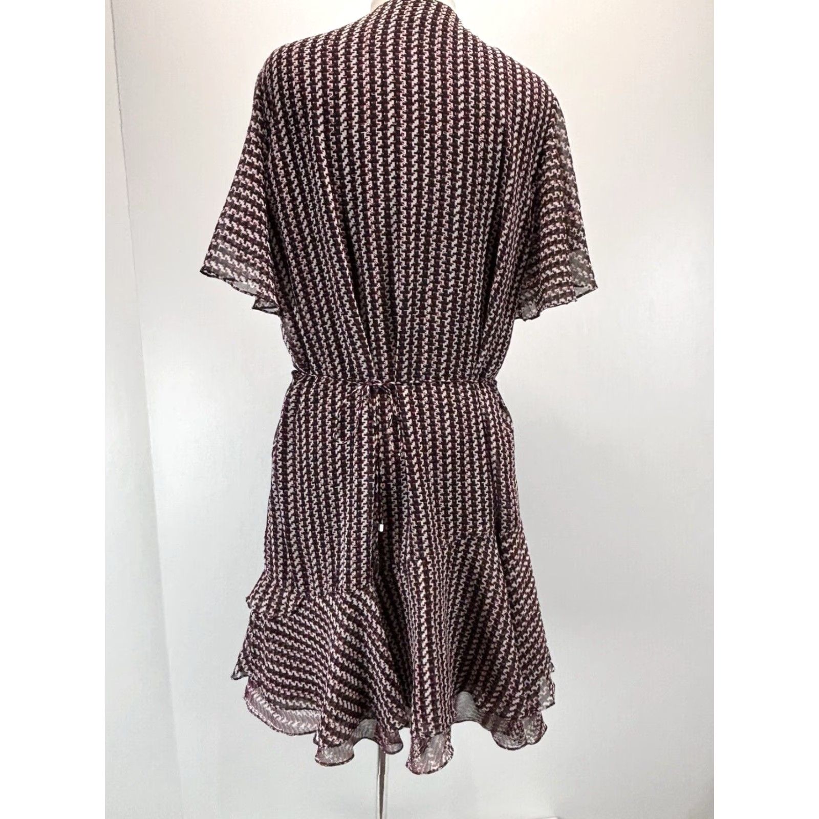 Reiss Reid’s Anna Chiffon Flounce Dress Sz 12 Women’s Black Geometric Flowy Layered Size XL / US 12-14 / IT 48-50 - 3 Thumbnail