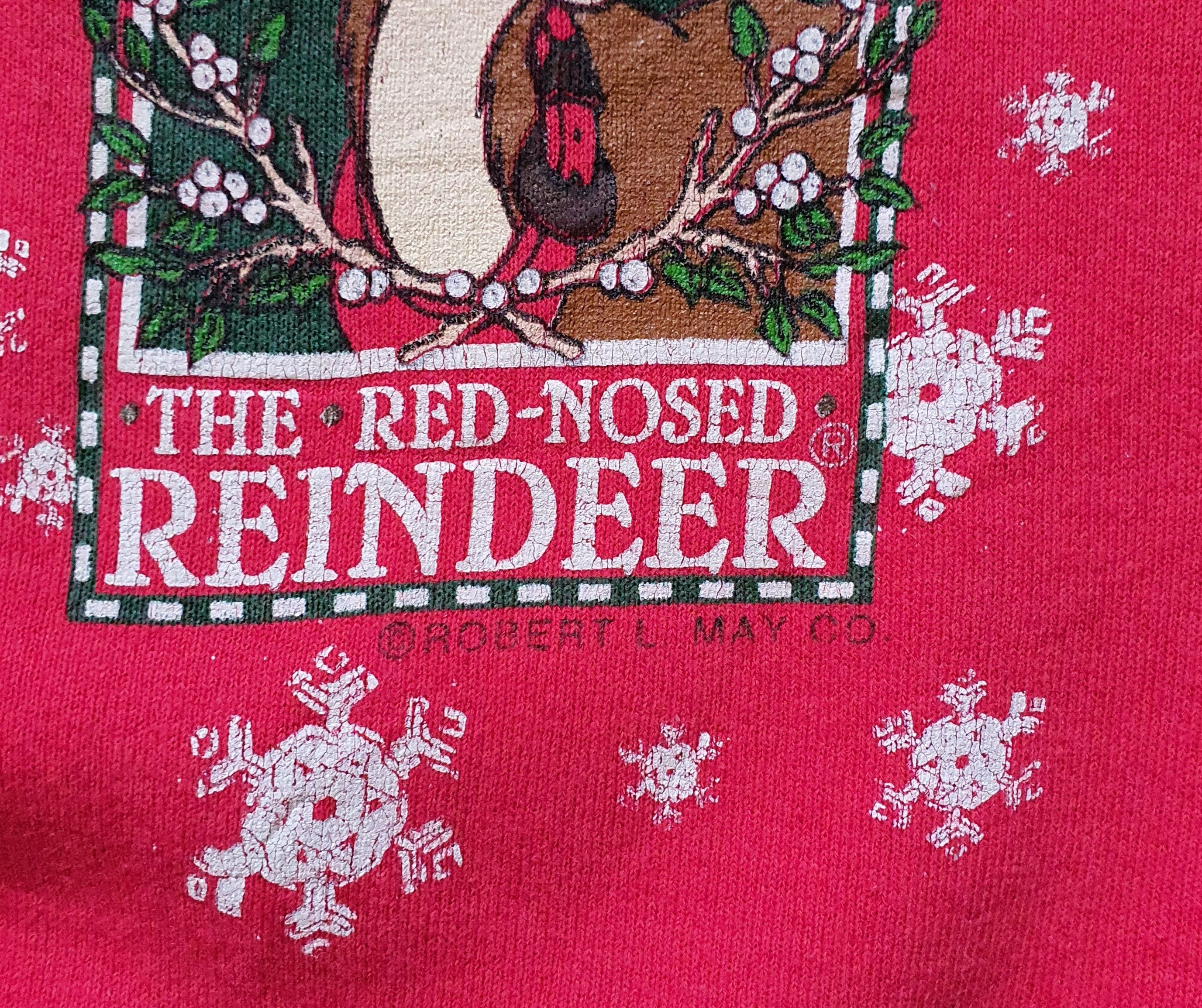 Vintage Rudolph The Red-Nosed Reindeer Christmas 90s sweatshirt L Size US L / EU 52-54 / 3 - 5 Thumbnail