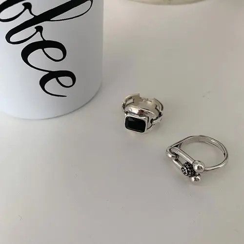 Jewelry 925 Silver Irregular Ring Set Size ONE SIZE - 8 Thumbnail