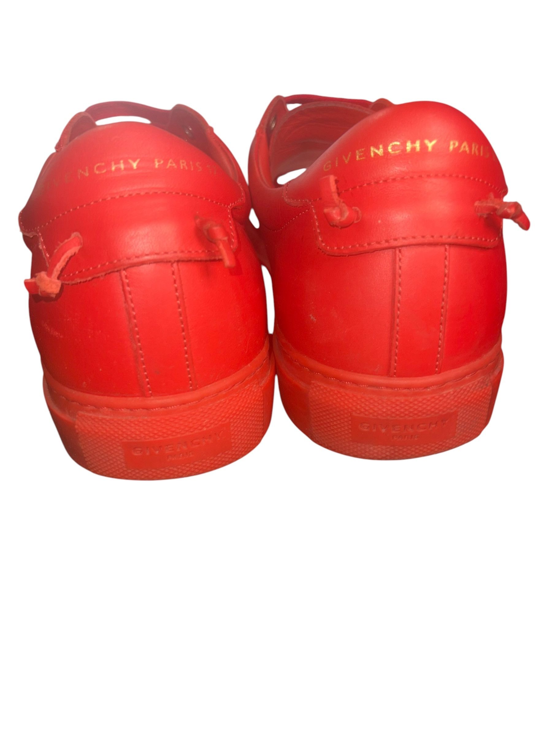 Givenchy Givenchy Paris Red Leather Low Top Sneakers EU43 Men's Shoes Size US 10 / EU 43 - 16 Thumbnail