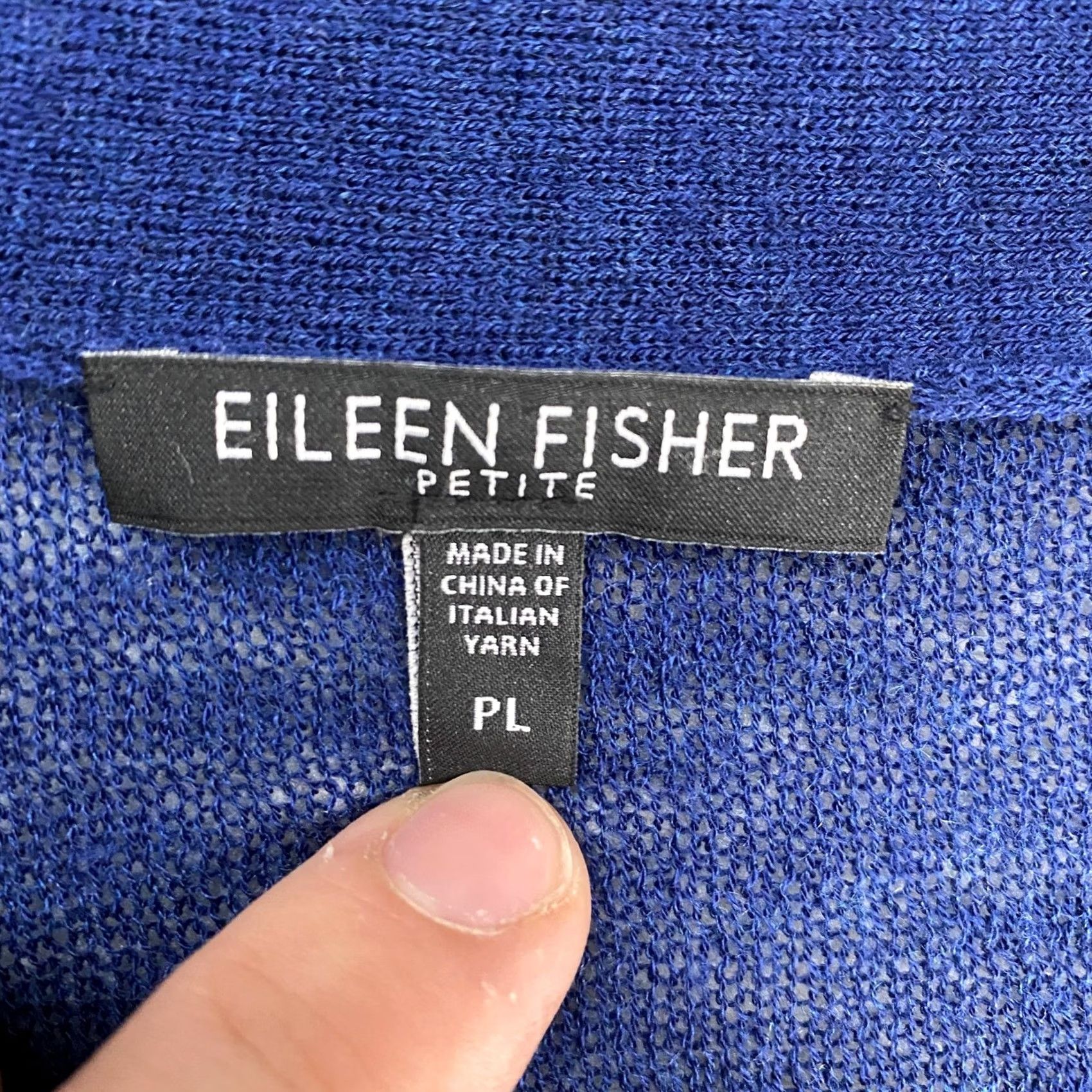 Eileen Fisher Eileen Fisher Cardigan Sweater Cardigan Womens Petite Large Wool Open Front Short Sleeve Blue Knitted Lightweight V-Neck 100% Wool Women Size L / US 10 / IT 46 - 6 Thumbnail