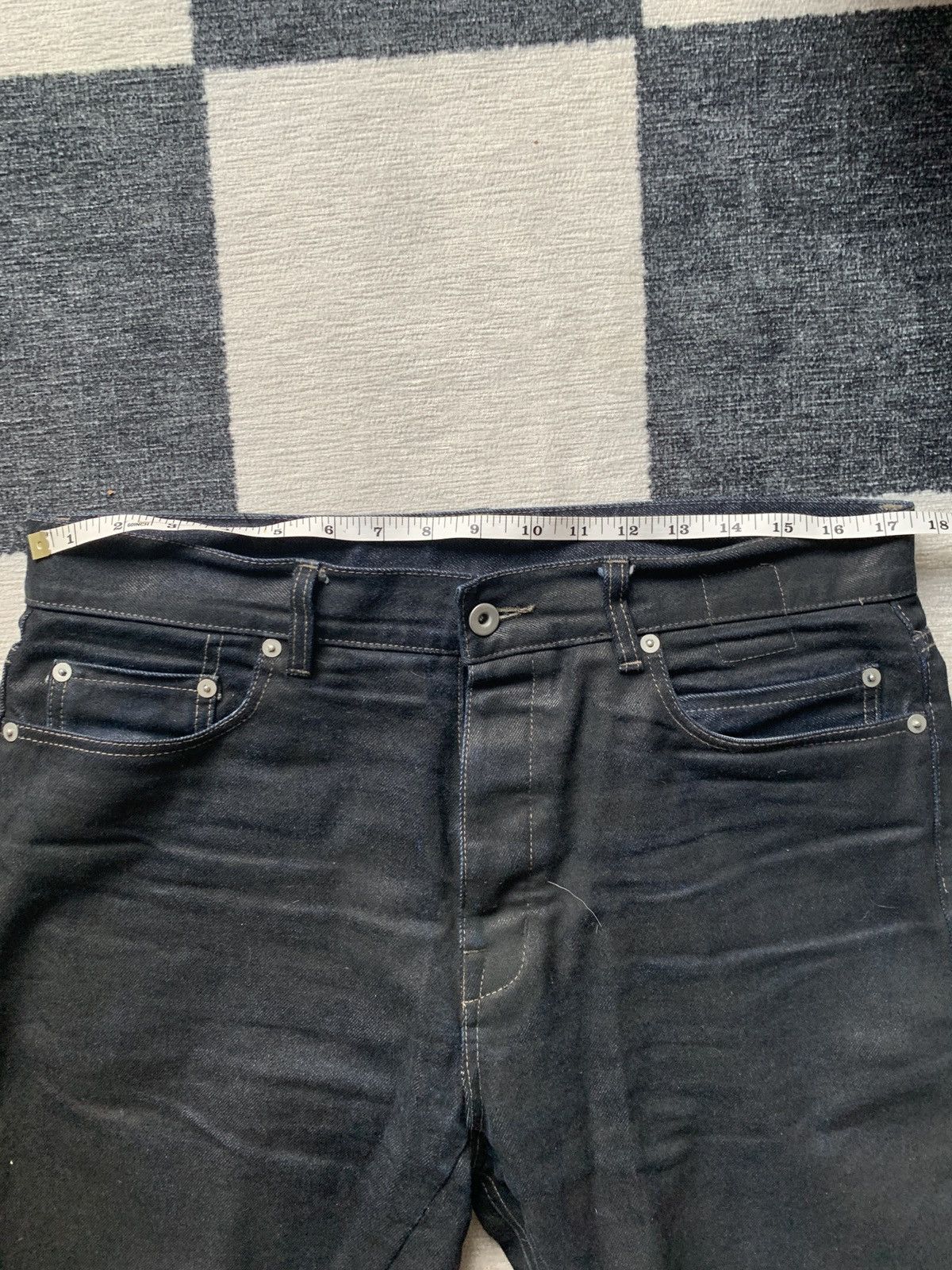 Rick Owens Drkshdw Made in Japan Drkshdw X Self Edge Detroit Cut Waxed Jeans Size US 34 / EU 50 - 2 Thumbnail