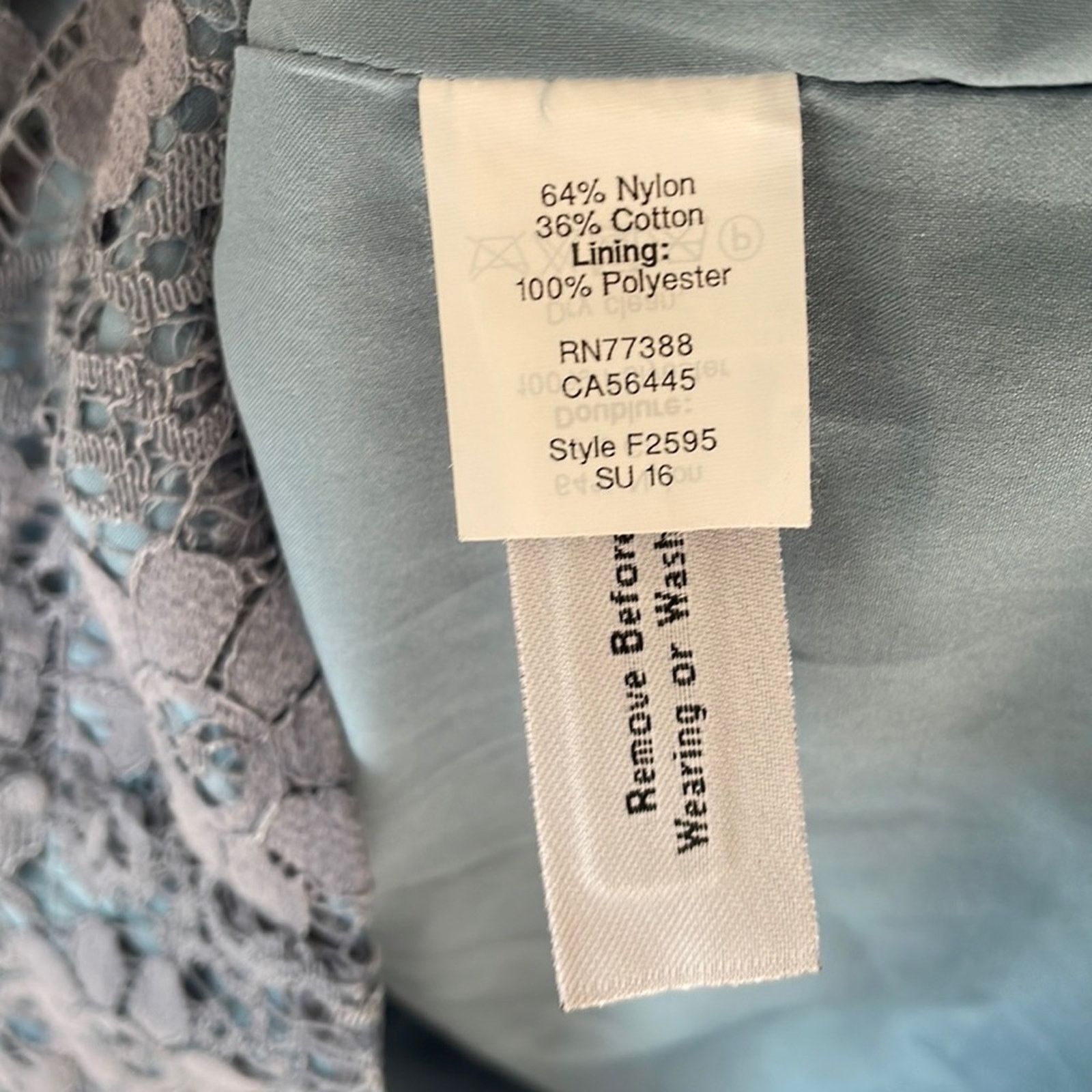 Madewell Madewell Blue Mini Dress 00 Flutter Sleeve Lace Lined Smock Size XXS / US 00 / IT 34 - 5 Thumbnail