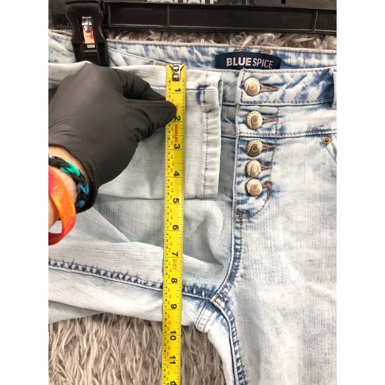 Vintage Blue Spice Skinny Jeans Size 3 Light Wash Blue Button Fly Womens Size 26" / US 2 / IT 38 - 4 Thumbnail