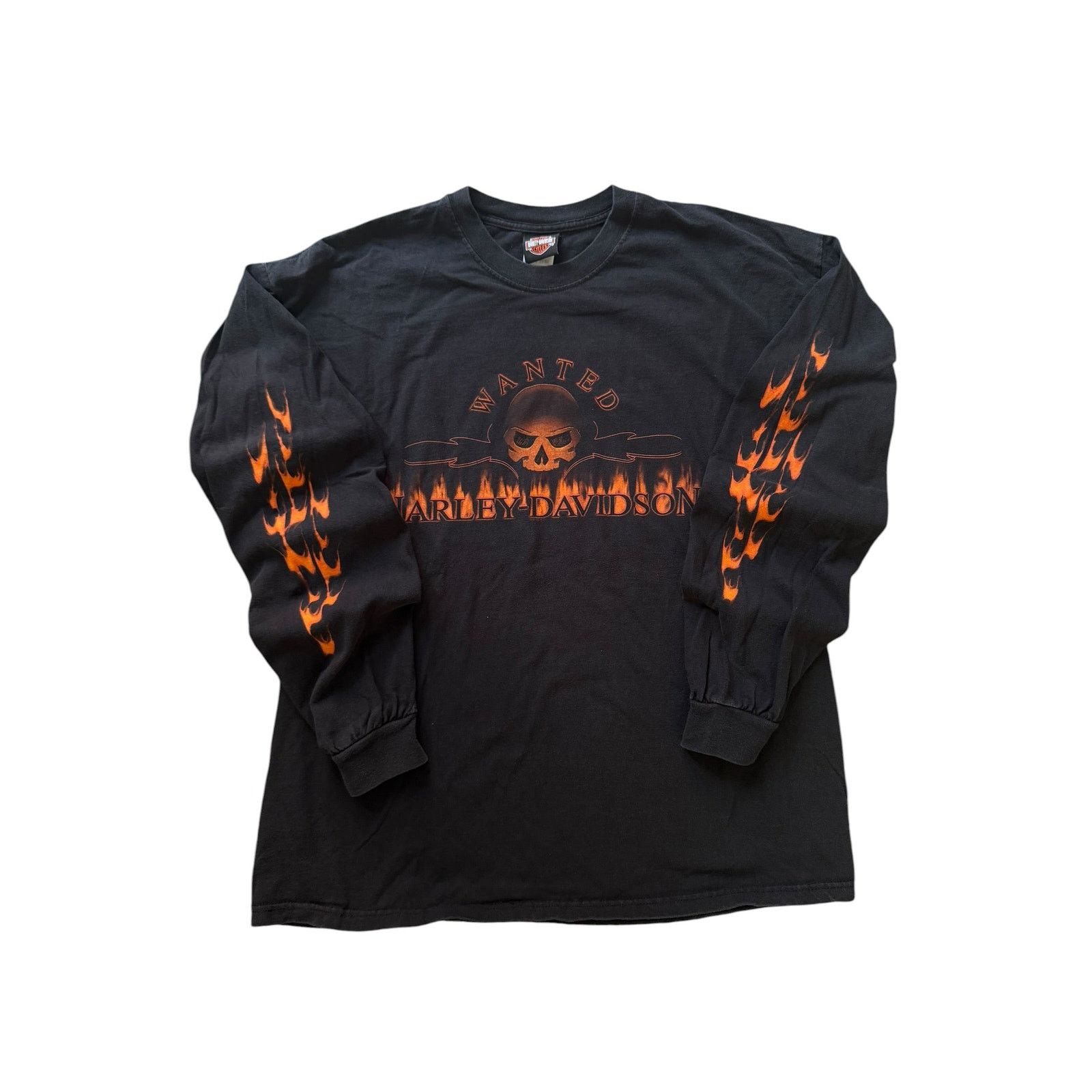 Harley Davidson Vintage Harley Davidson Wanted Skull Flames Long Sleeve Size US XXL / EU 58 / 5 - 1 Thumbnail